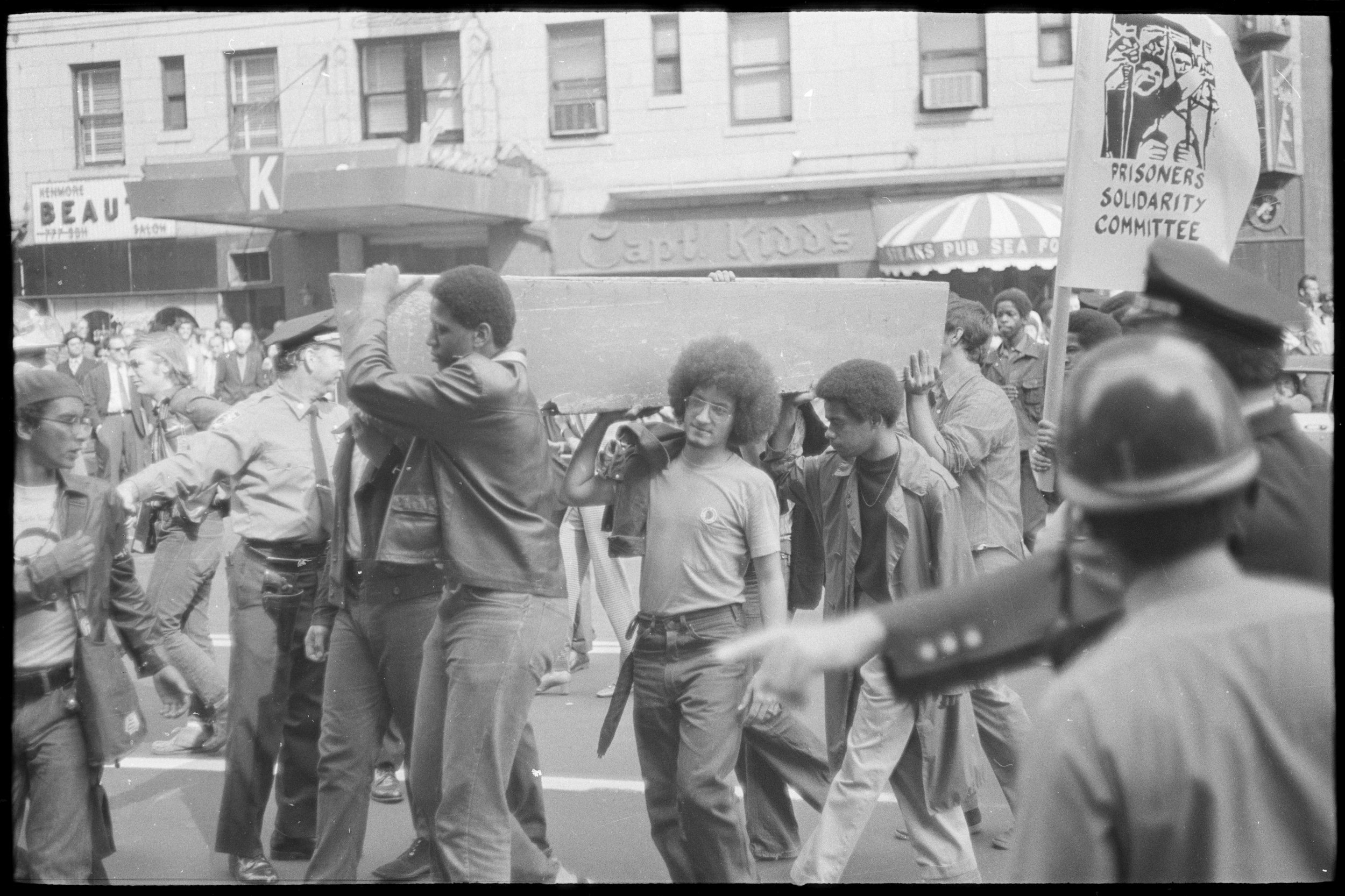 Demonstration at Lexington Avenue and 23rd Street, support for Attica, October 6, 1971