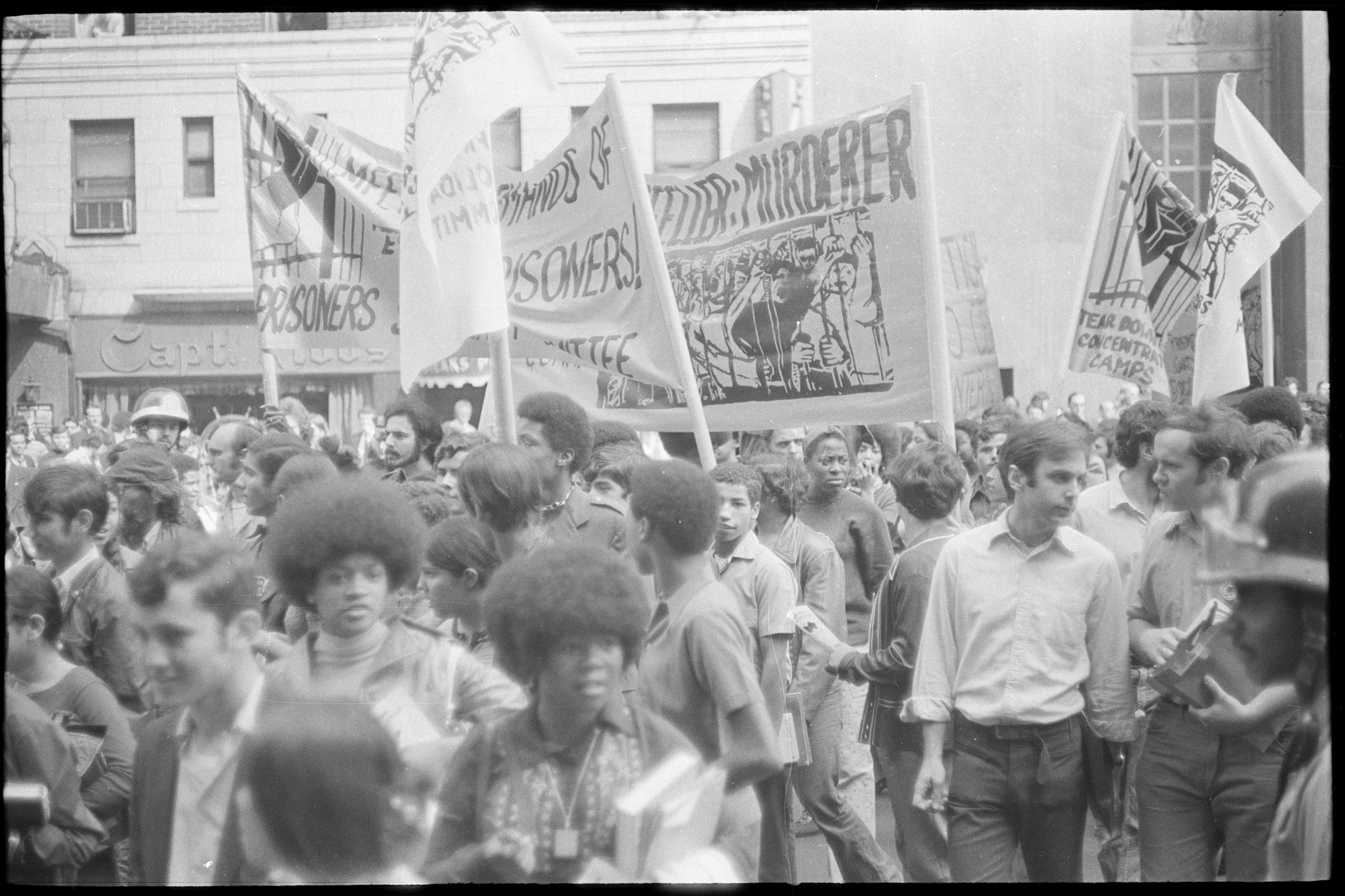 Demonstration at Lexington Avenue and 23rd Street, support for Attica, October 6, 1971