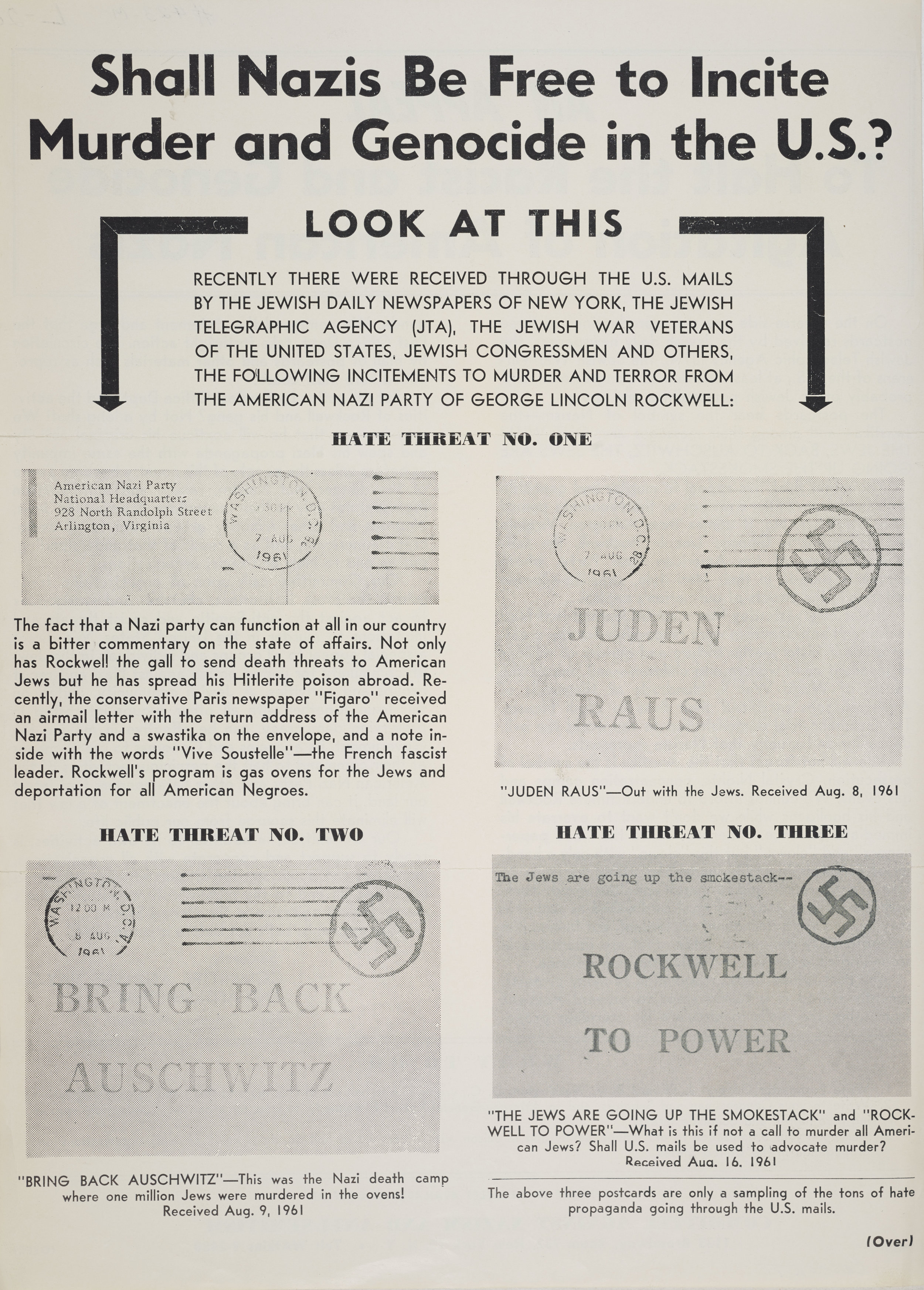 Anti-Nazi advertisement, 1961