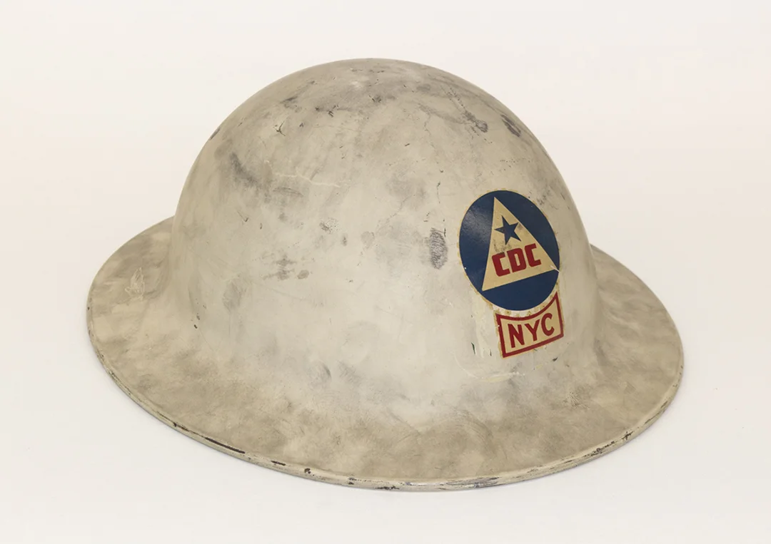 Citizens Defense Corps staff helmet. Mayor La Guardia Papers, New York City Municipal Archives.