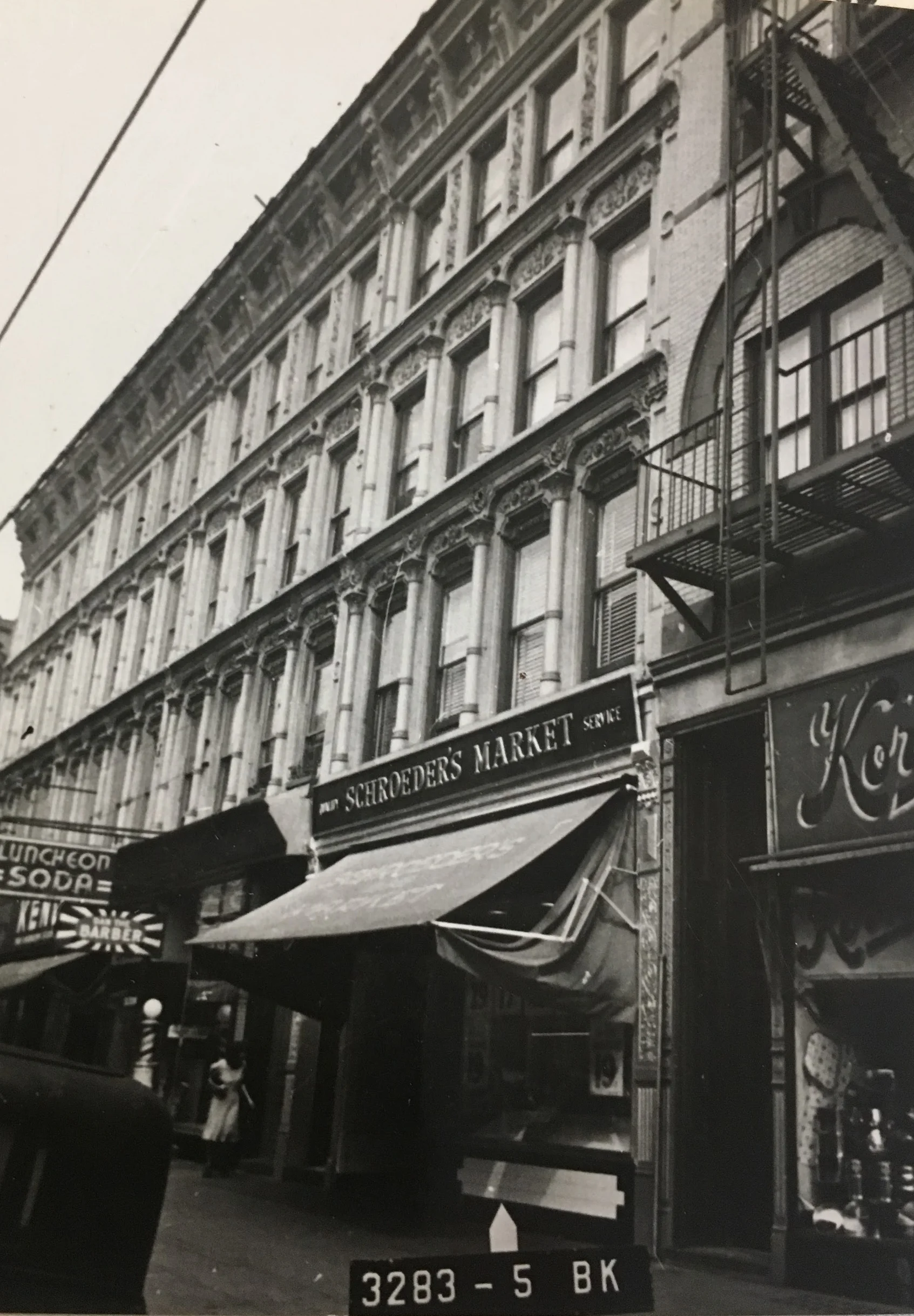 Rose Steven’s home, 1235 Broadway in the 1940s with the meat market standing and functional. Department of Finance Collection, NYC Municipal Archives.