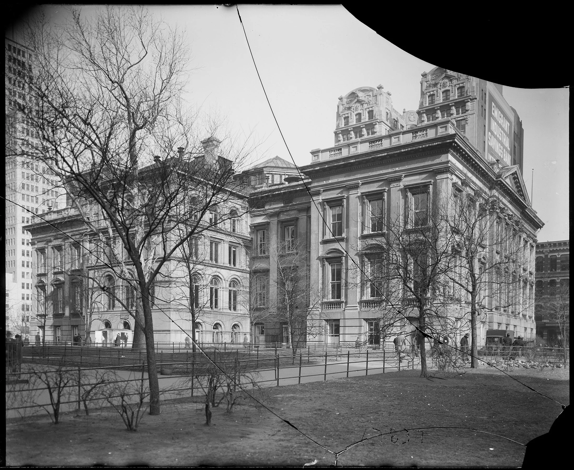 Tweed Courthouse from City Hall Park, February 8, 1938. Department of Bridges/Plant & Structures collection, NYC Municipal Archives.