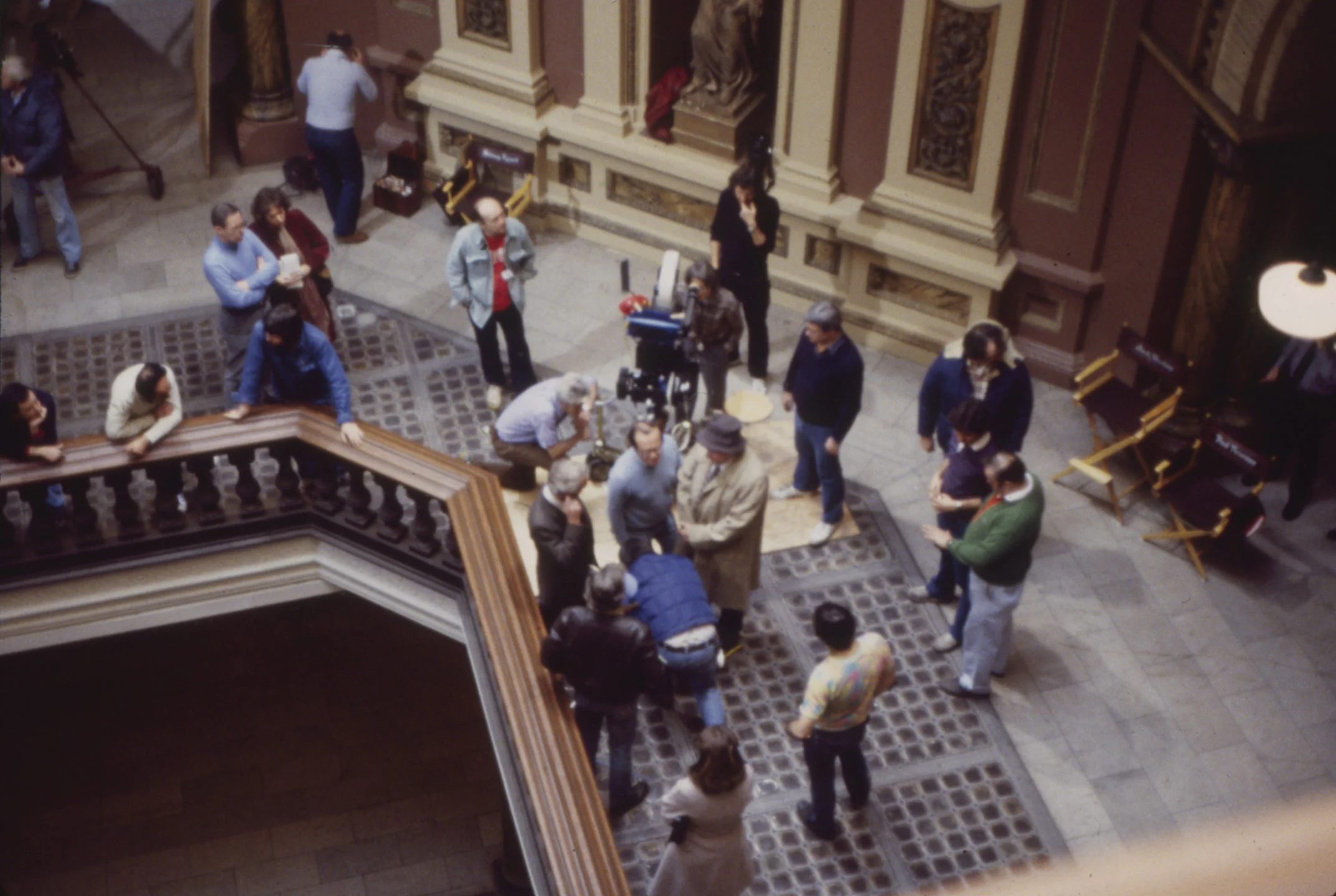 Sidney Lumet talking to Paul Newman and another actor on the set of The Verdict. Photo by Kenneth R. Cobb.