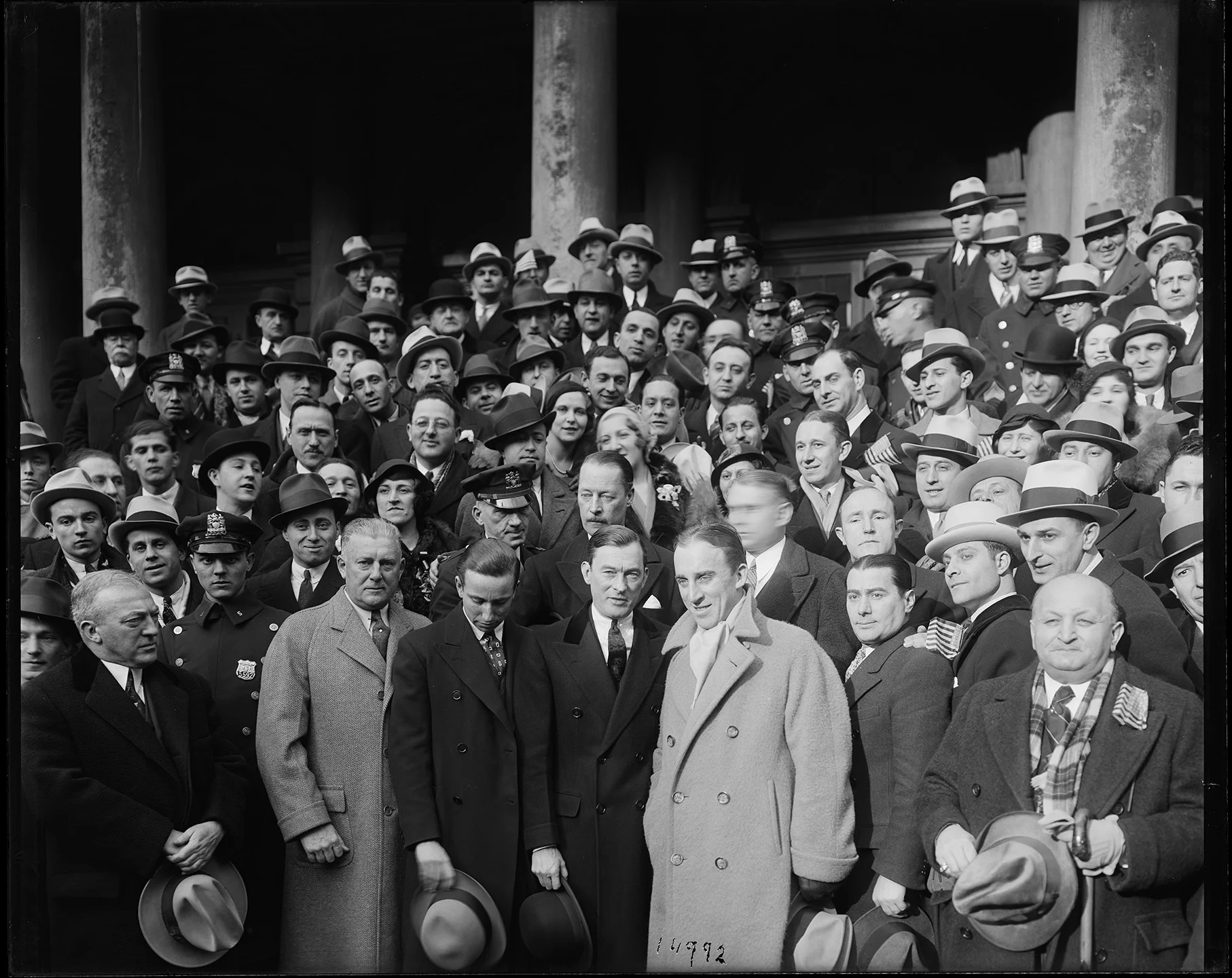 Olympic World Champions at City Hall, February 19, 1932. Photo by Eugene de Salignac. Dept of Bridges/Plant & Structures Collection, NYC Municipal Archives.