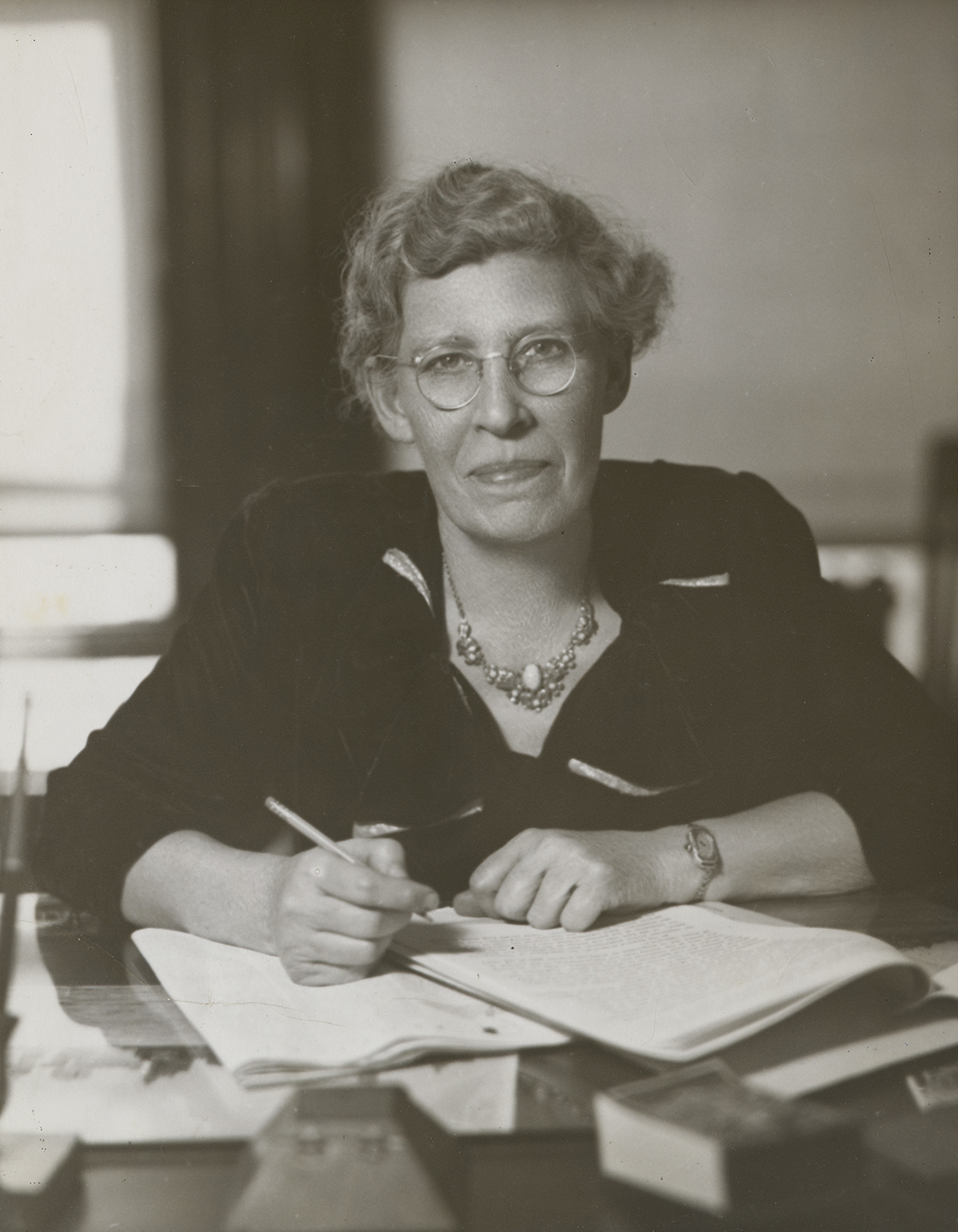 Rebecca Rankin at her desk, ca. 1939. NYC Municipal Archives Collection.