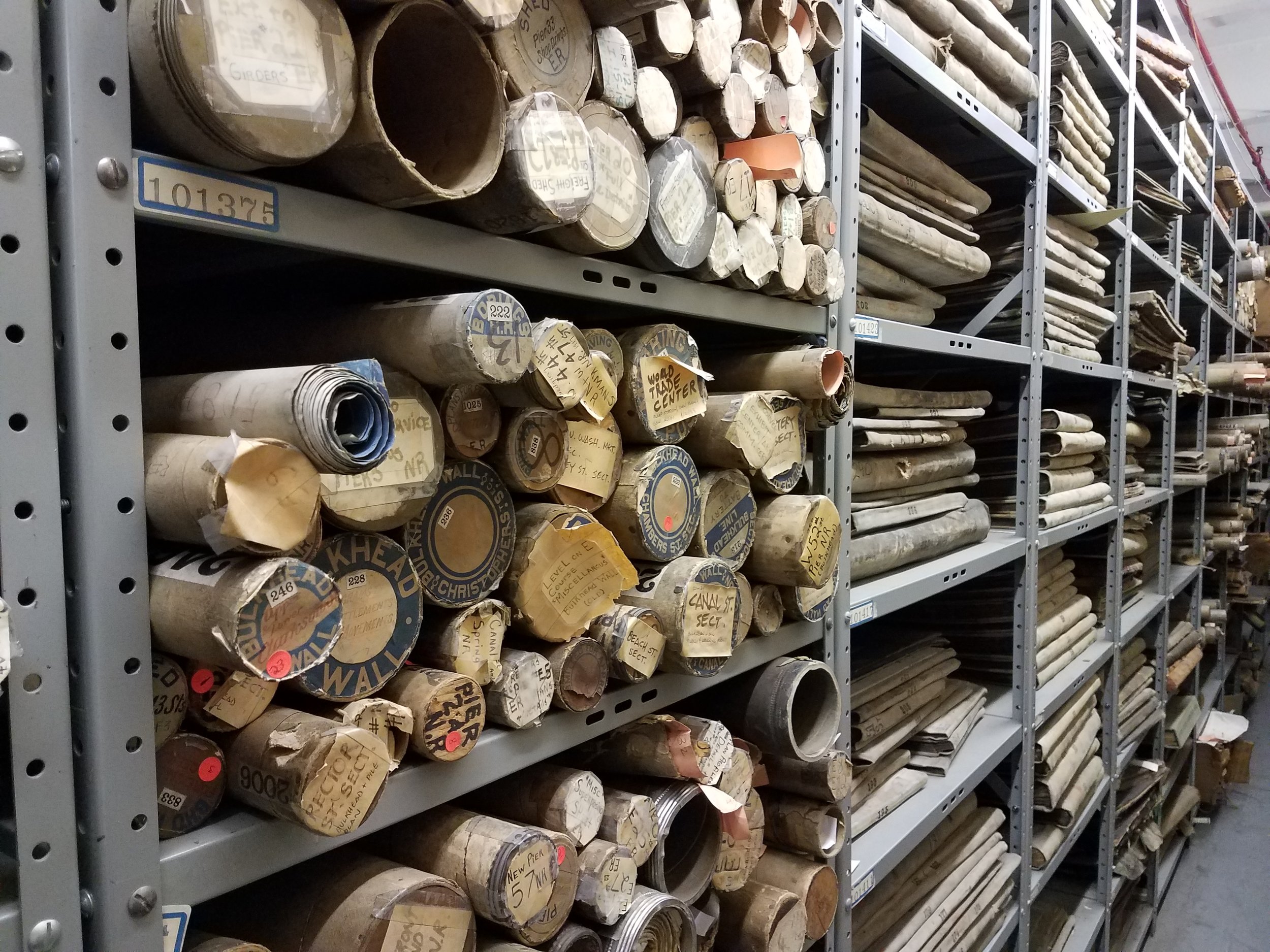 Shelving for maps and oversize volumes, Bush Terminal Facility, Brooklyn.