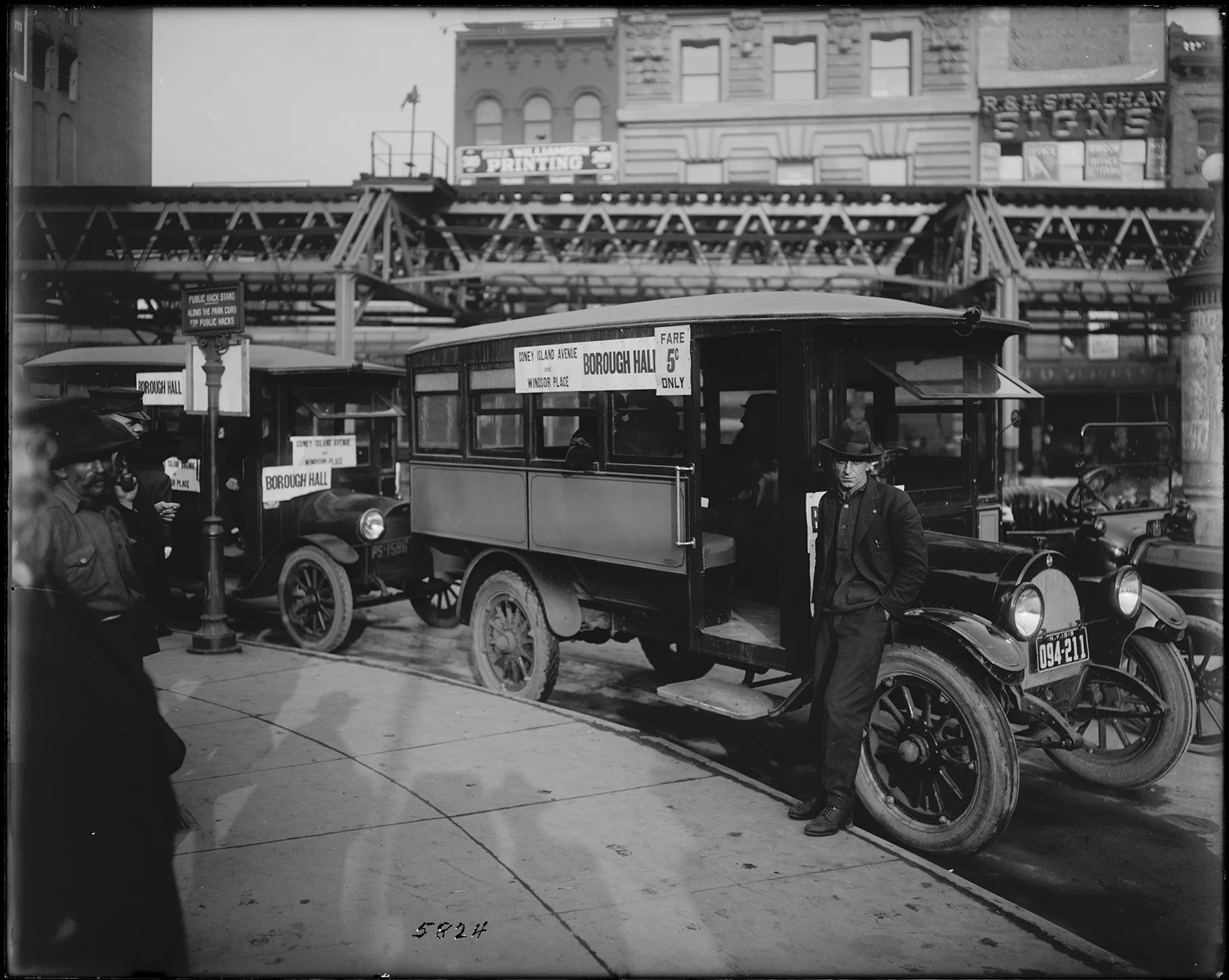 bps_05824: Stage Line Manhattan Bridge, Eugene de Salignac, photographer, Bridges, Plants and Structures Collection 1919, NYC Municipal Archives
