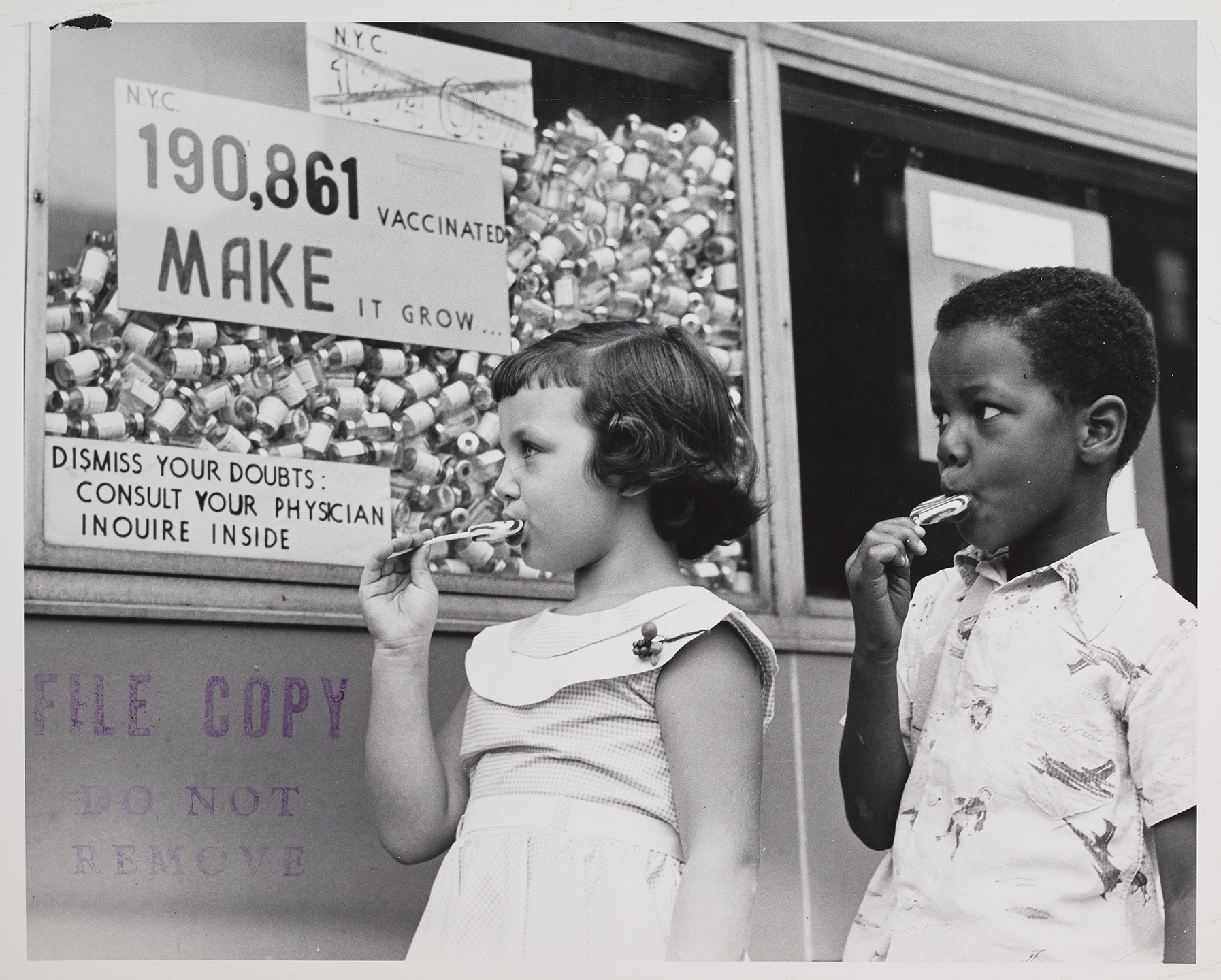 Polio display, Jamaica Health Center, August 31, 1955. Department of Health Collection, NYC Municipal Archives.