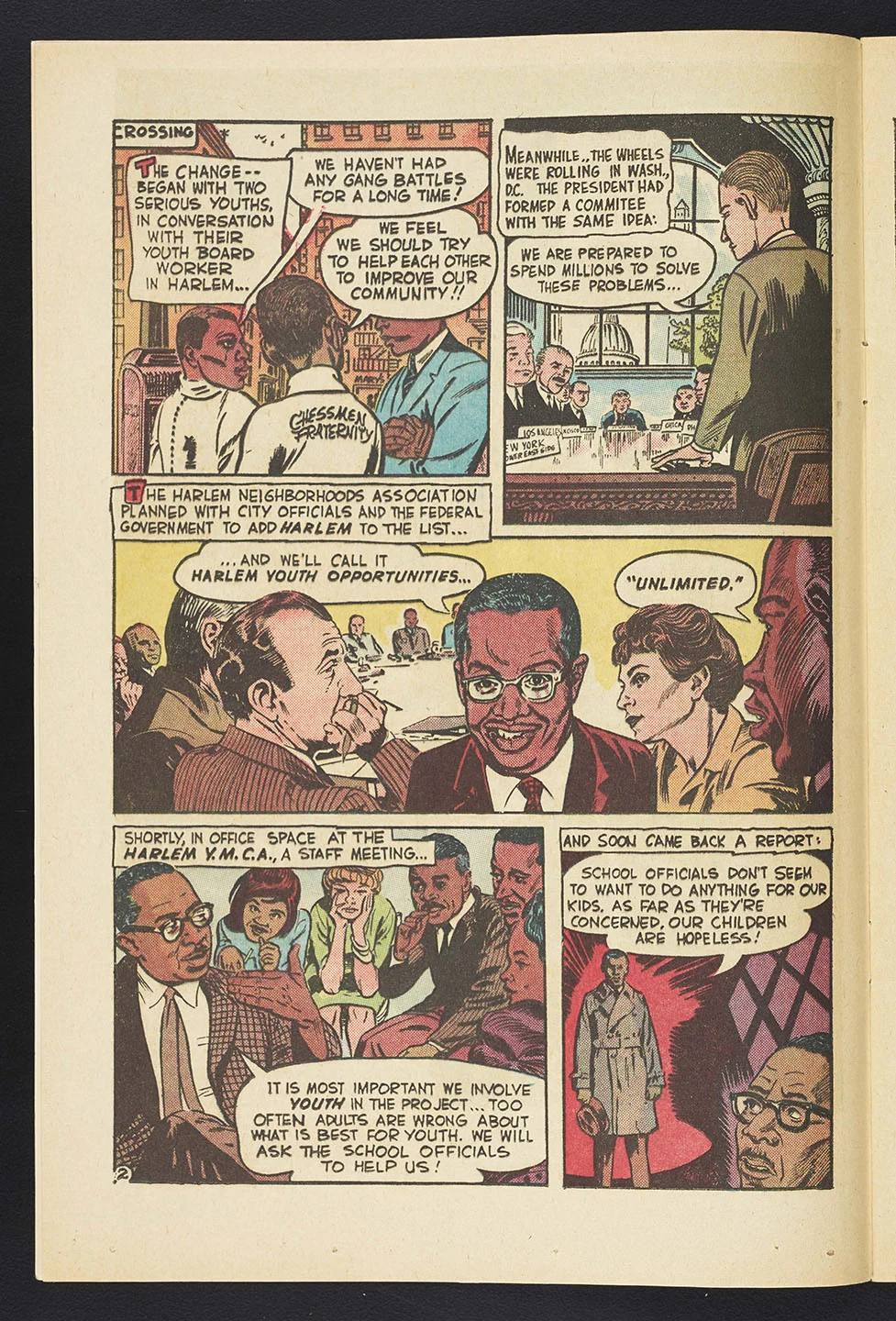 Harlem Youth Report , a pamphlet from HARYOU in comic book form. NYPD Intelligence Division Records, NYC Municipal Archives.
