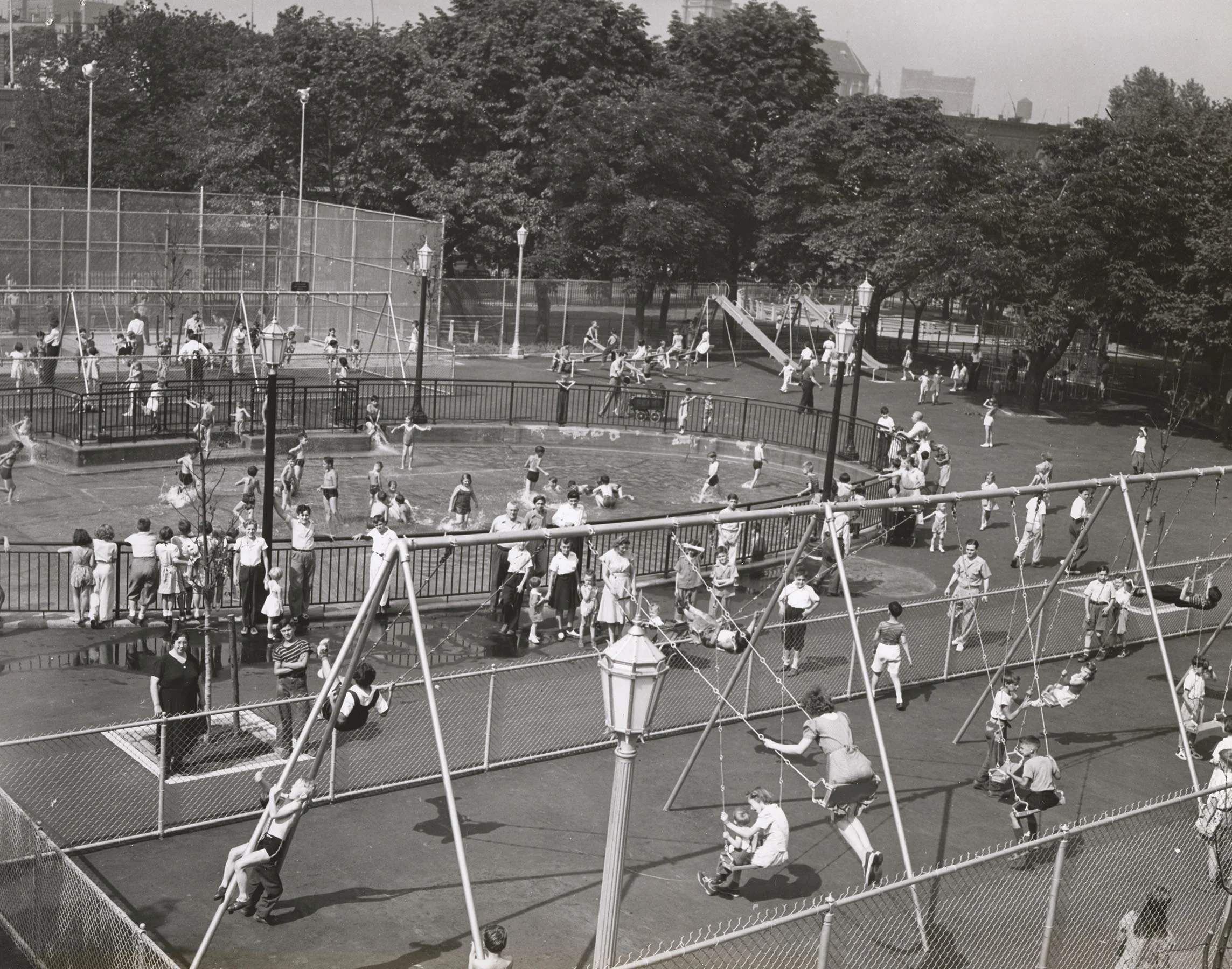 Typical Playground - Wading Pool, unknown location, 1960. Mayor Robert F. Wagner Collection, NYC Municipal Archives.