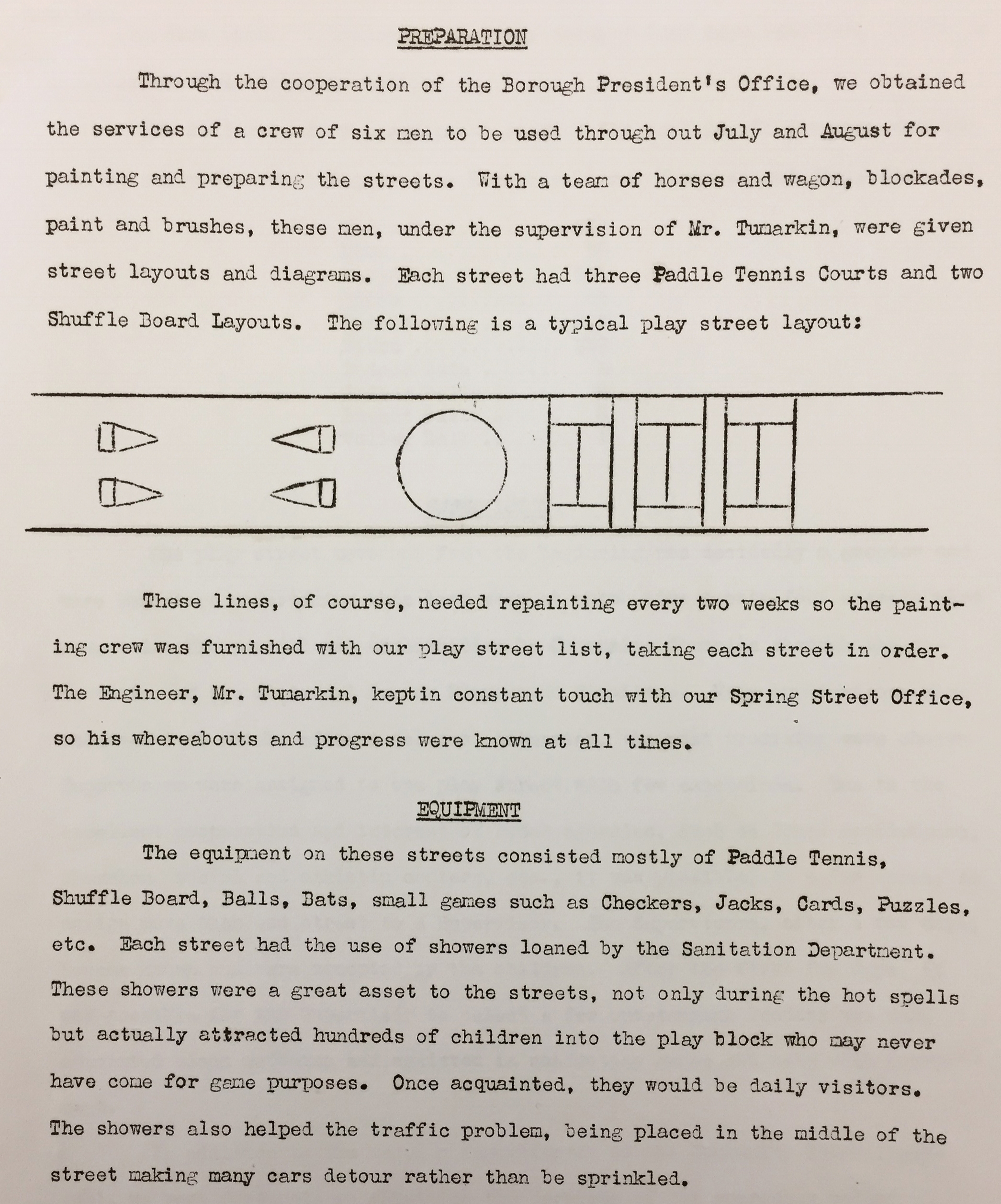 Guidelines for summer play streets, Report on Play Streets , Community Councils of the City of New York, July & August 1933. NYC Municipal Library.
