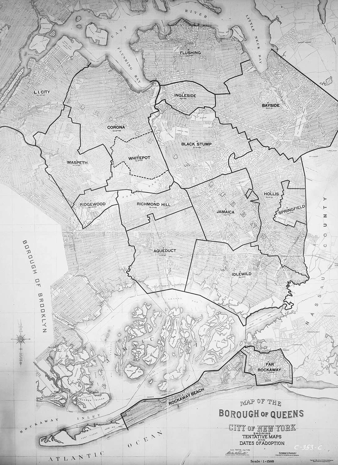 Map of Queens, 1924. Borough President Queens Collection, NYC Municipal Archives.