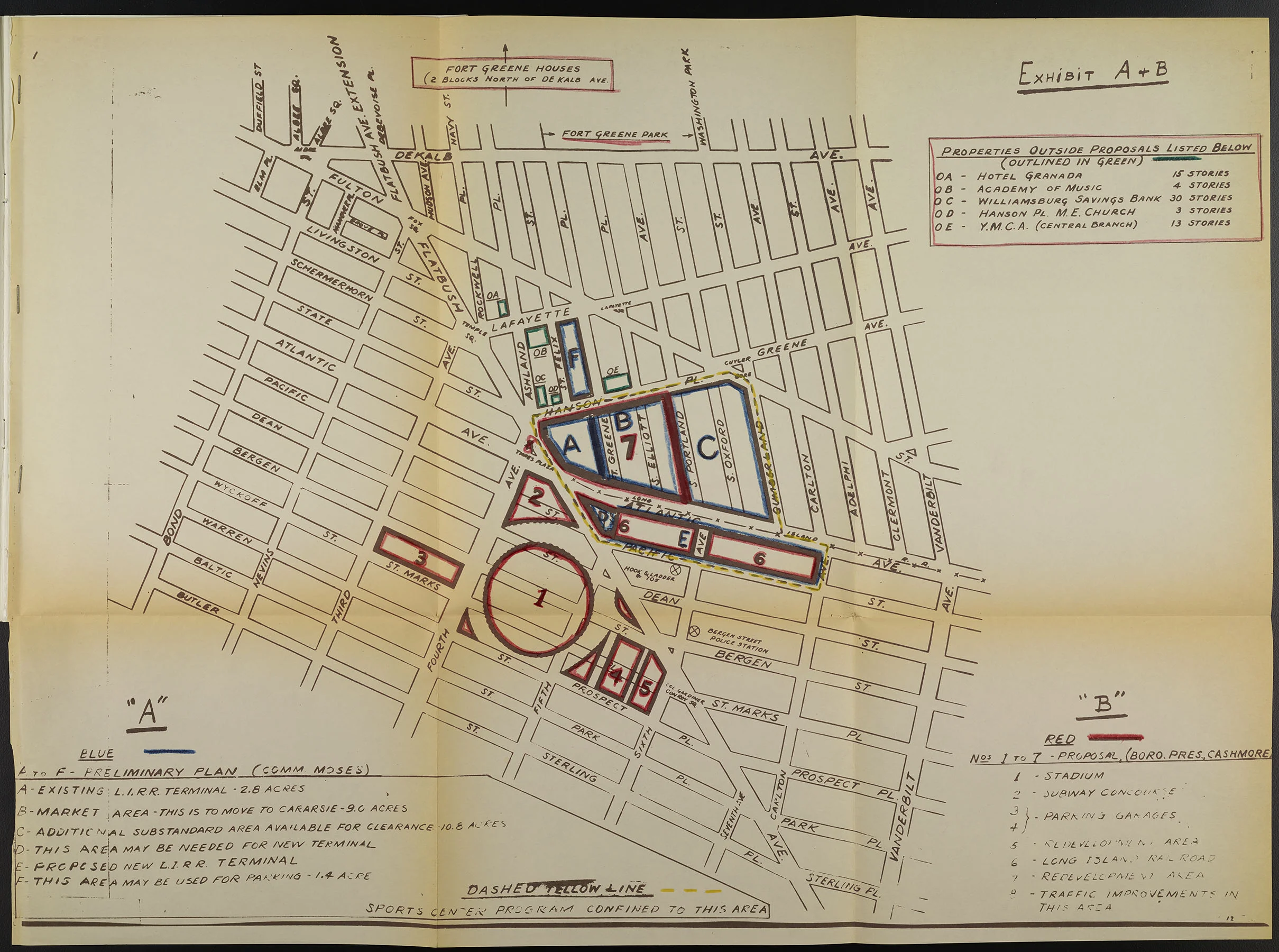 Proposed site for new stadium designed by Buckminster Fuller. Mayor Wagner Papers, NYC Municipal Archives.