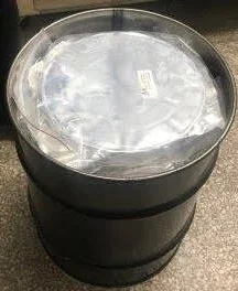 Steel drum with reels of film packed for shipping to California