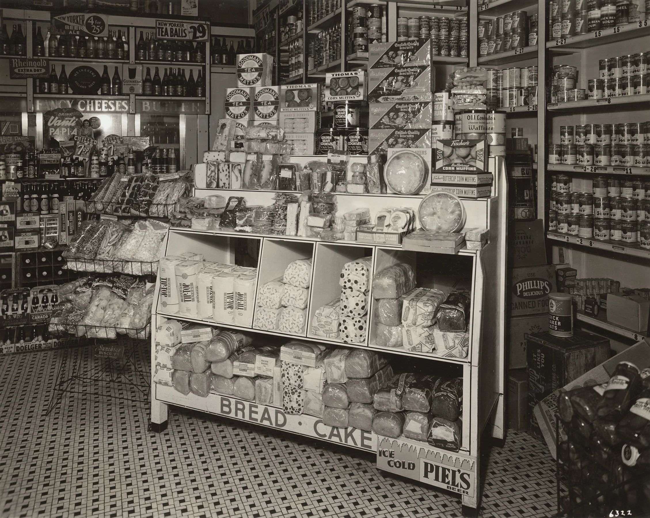 Dry goods display in delicatessen, ca. 1939. WPA FWP Shop Interiors #12 Photograph by George W. King, National Delicatessen Grocer