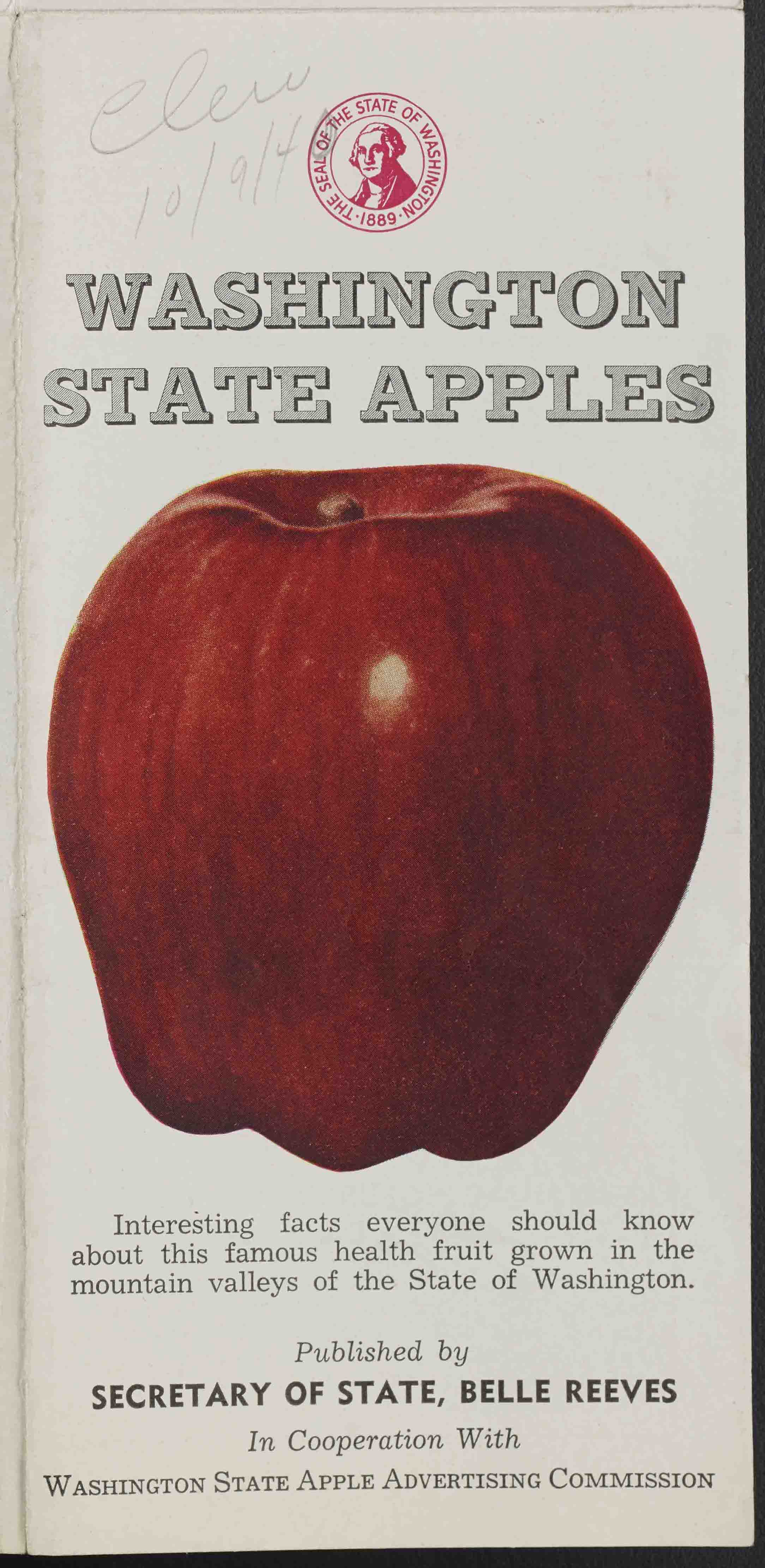 Washington State Apples, Secretary of State, Belle Reeves