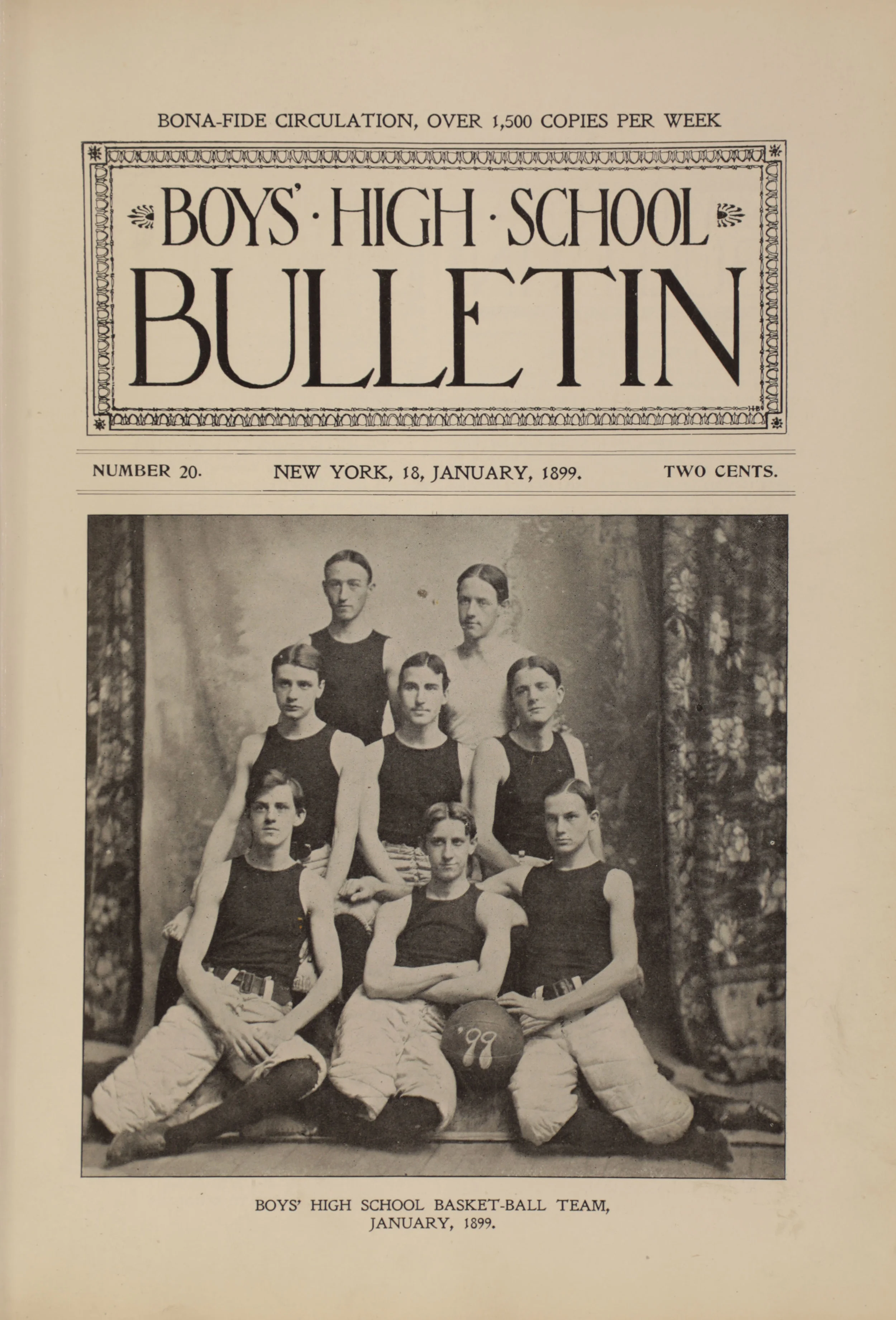 Boys High School Bulletin , January 18, 1899. Board of Education Collection, NYC Municipal Archives.