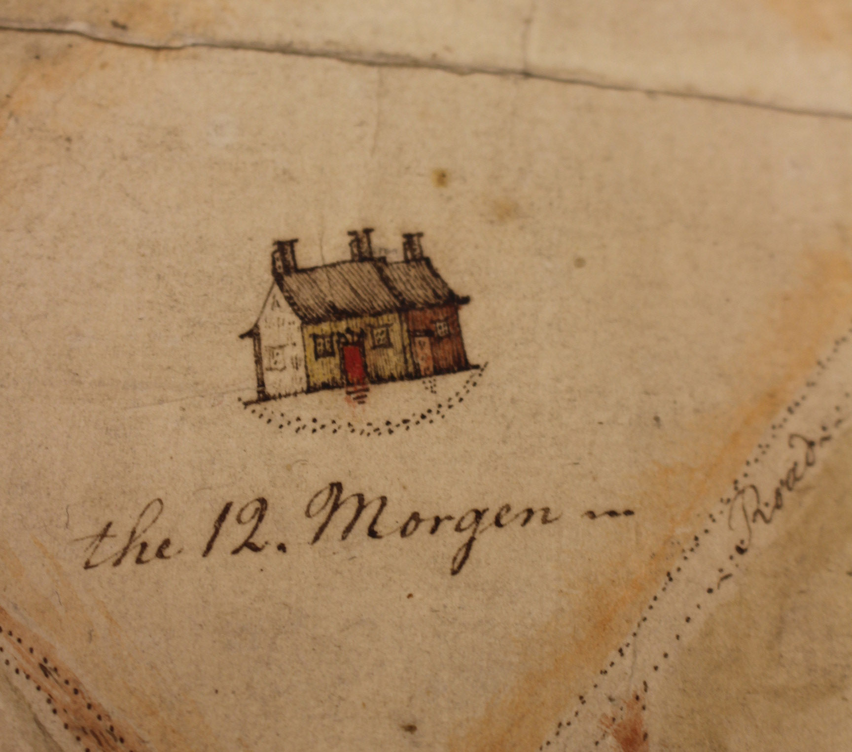 After treatment, detail. A morgen (morning) was a Dutch unit of measurement representing the amount of land that could be plowed in one morning.