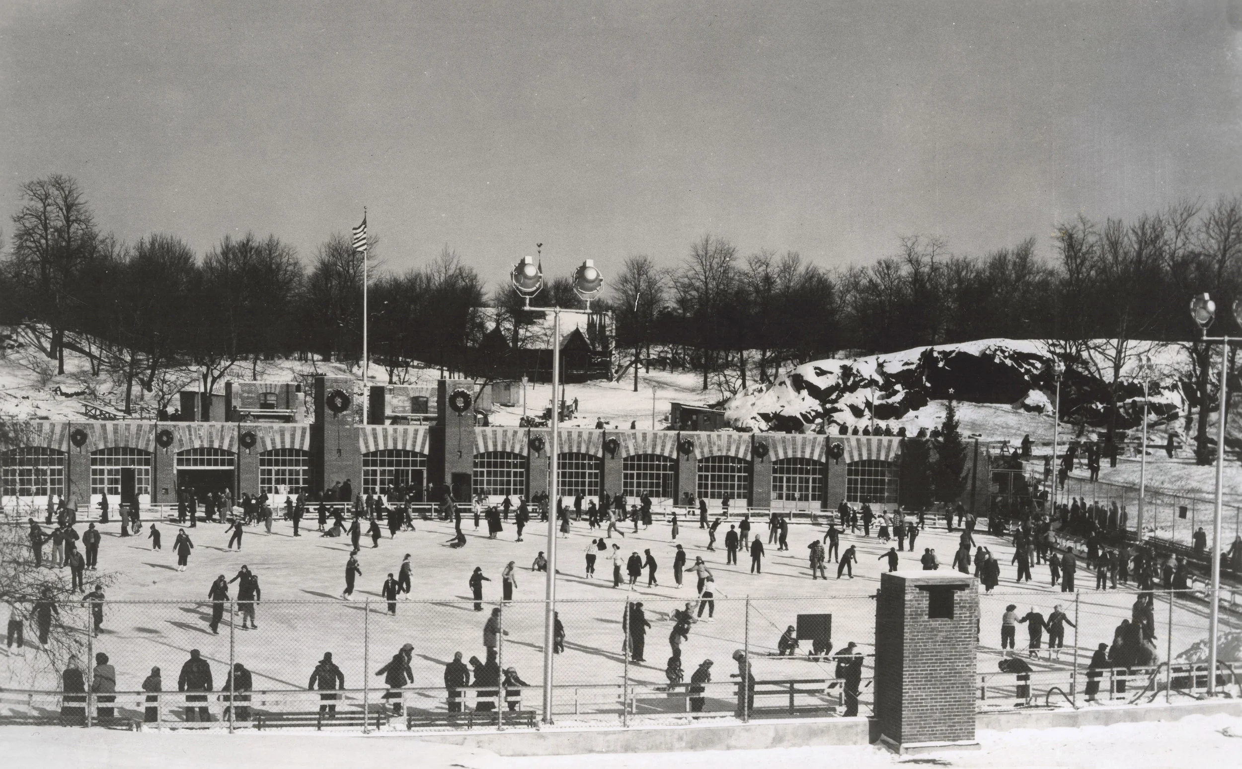 Wollman Memorial Skating Rink, Central Park, 1960. Mayor Wagner Collection, NYC Municipal Archives.