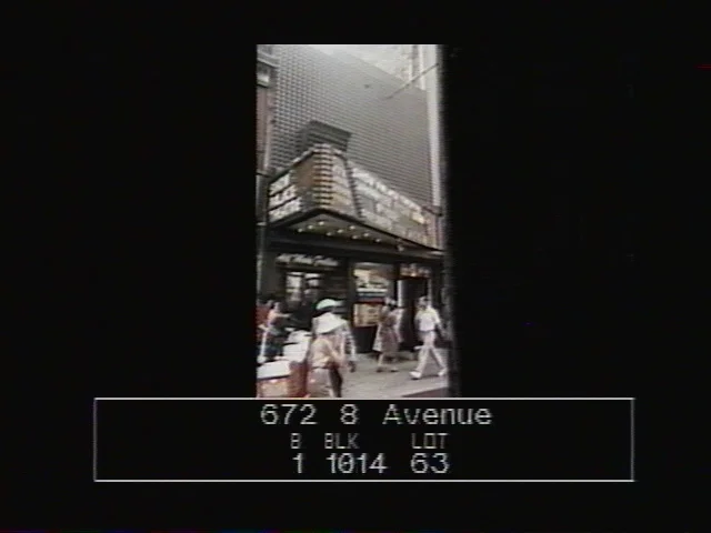 672 8th Avenue, Times Square, as it appears captured from the LVD screen. DOF Tax Photograph Collection, NYC Municipal Archives.