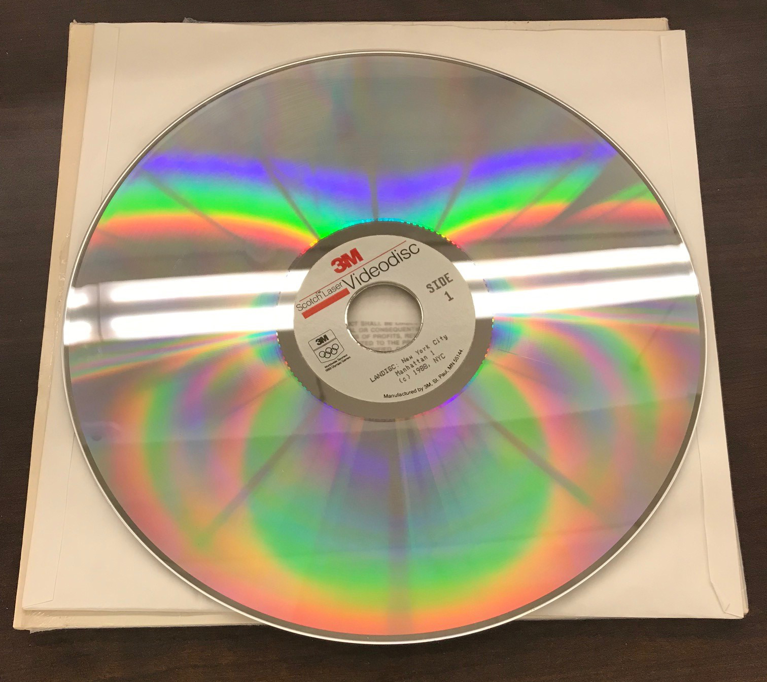 A 12-inch Laser Video Disk containing photographs of Manhattan from the 1980s Tax Photo project.