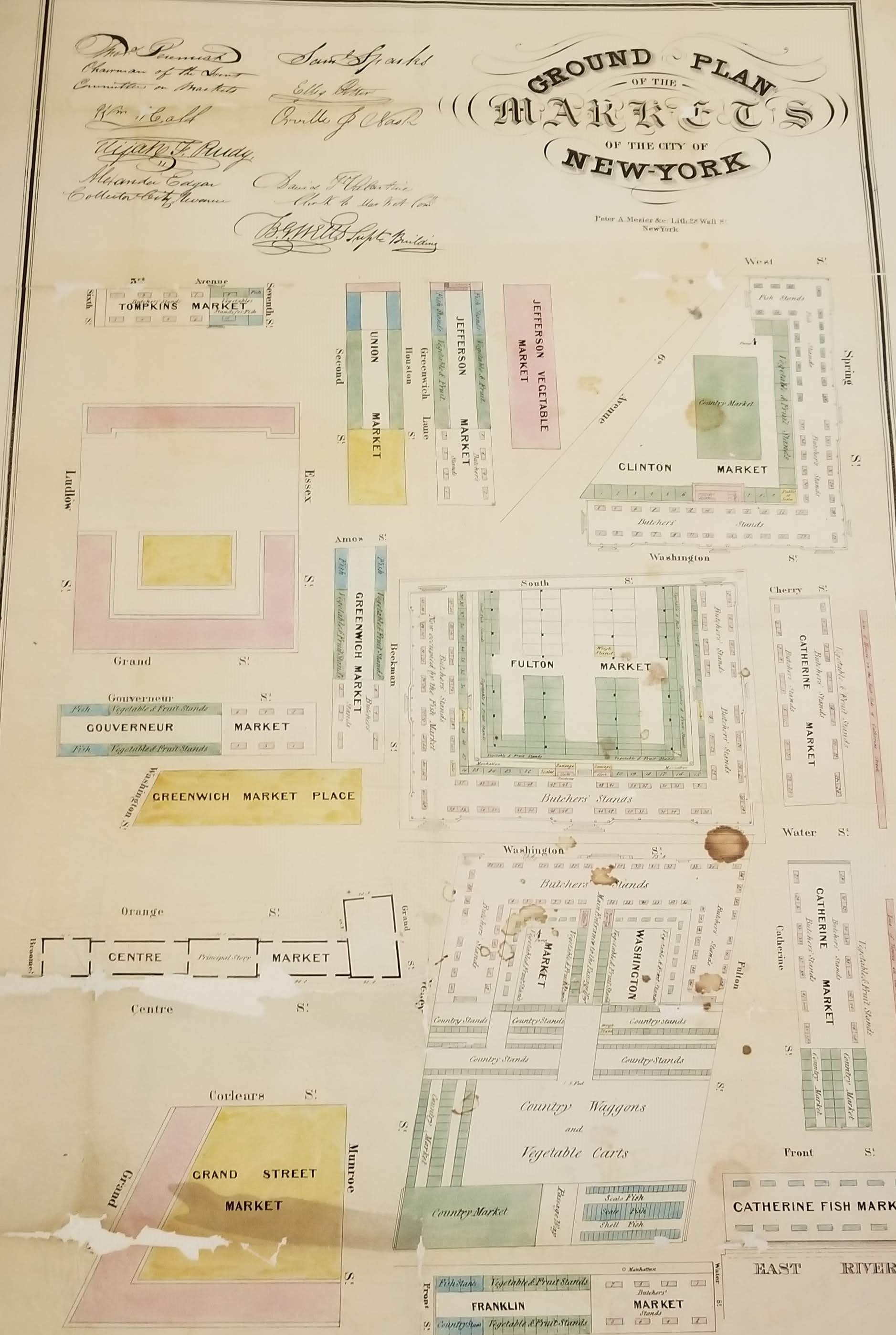 Ground Plan of the Markets of the City of New York, undated. Common Council, NYC Municipal Archives.