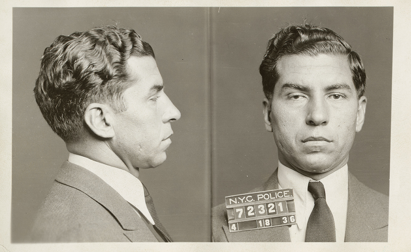 Mugshot of Charles Luciano, alias Lucky, April 18, 1936. New York County District Attorney, Case File 211537, NYC Municipal Archives.