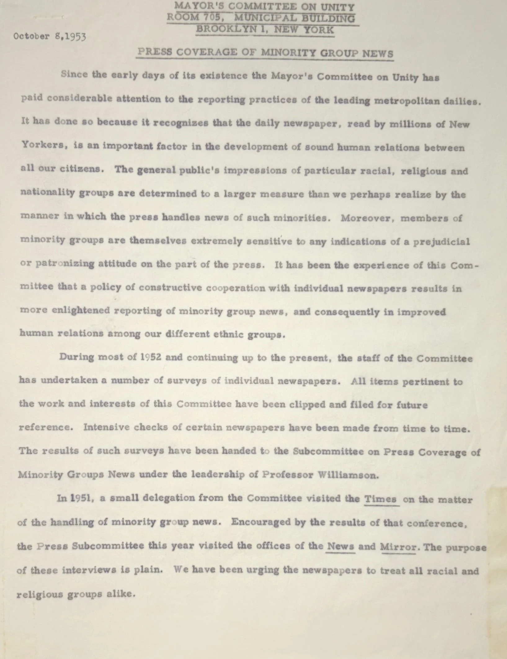   REC0103, Box 27, Folder 6.  CCHR Collection, NYC Municipal Archives. 