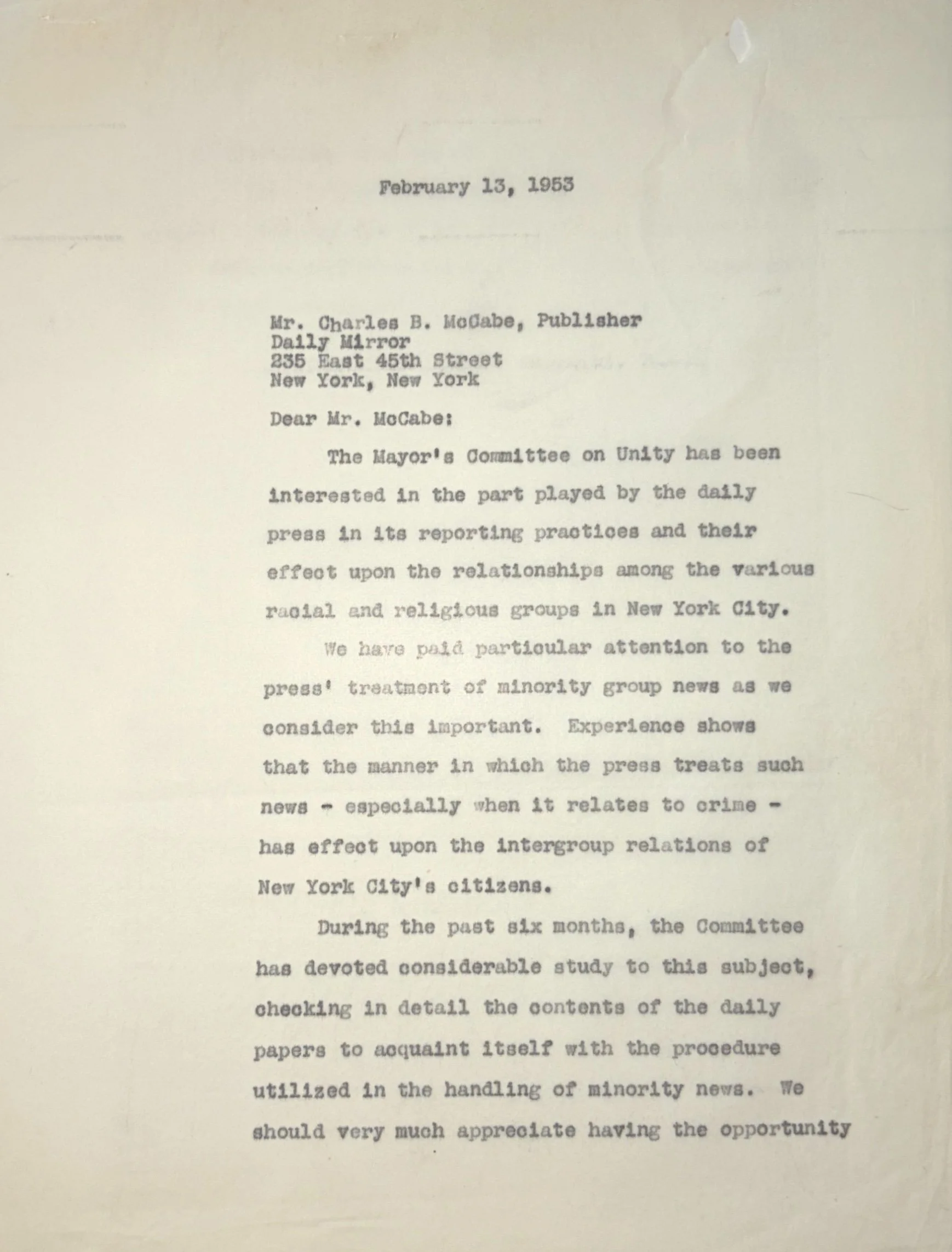   REC0103, Box 26, Folder 30.  CCHR Collection, NYC Municipal Archives. 