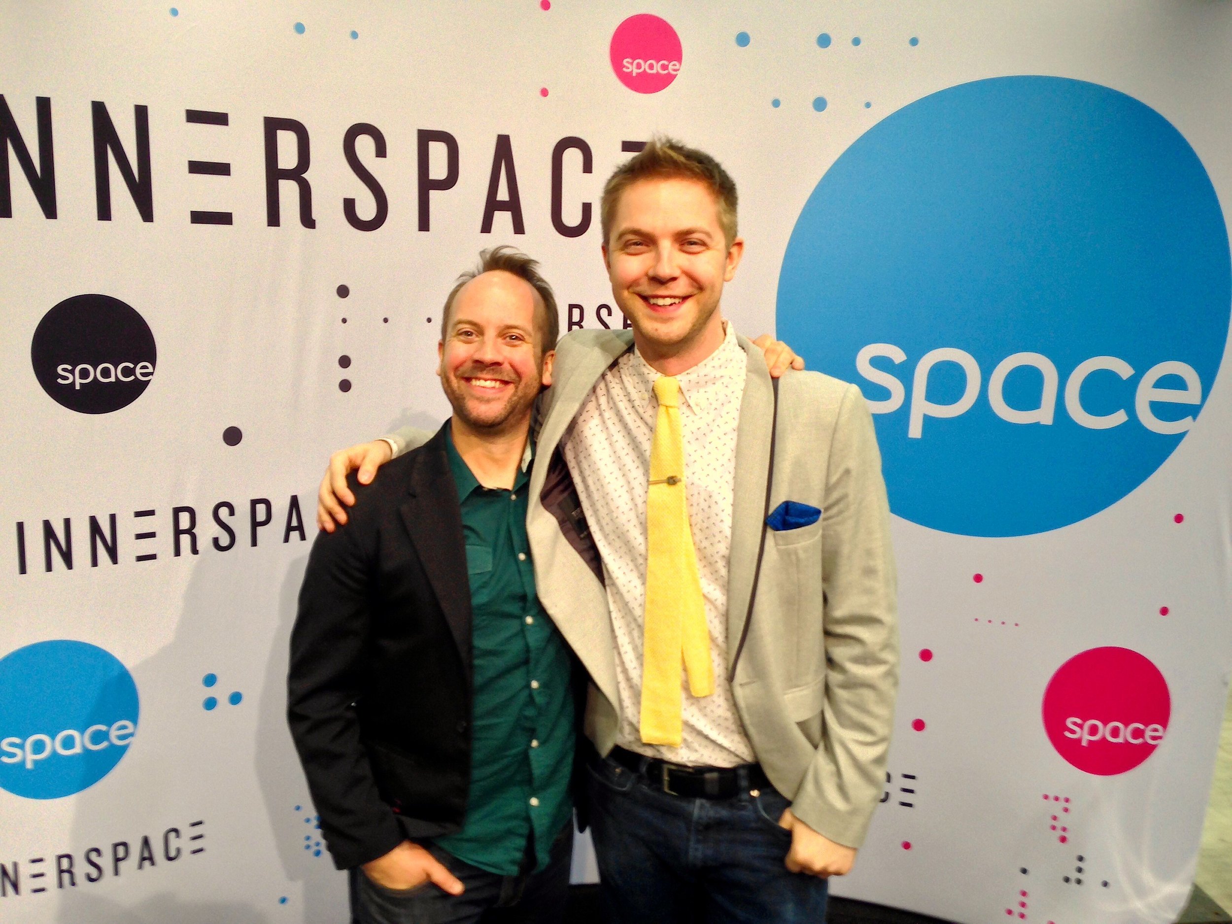Innerspace hosts Teddy Wilson (L) and Ajay Fry (R) at the 2015 Calgary Expo (Photo credit: Chris Doucher ~&nbsp;GeekNerdNet.com)