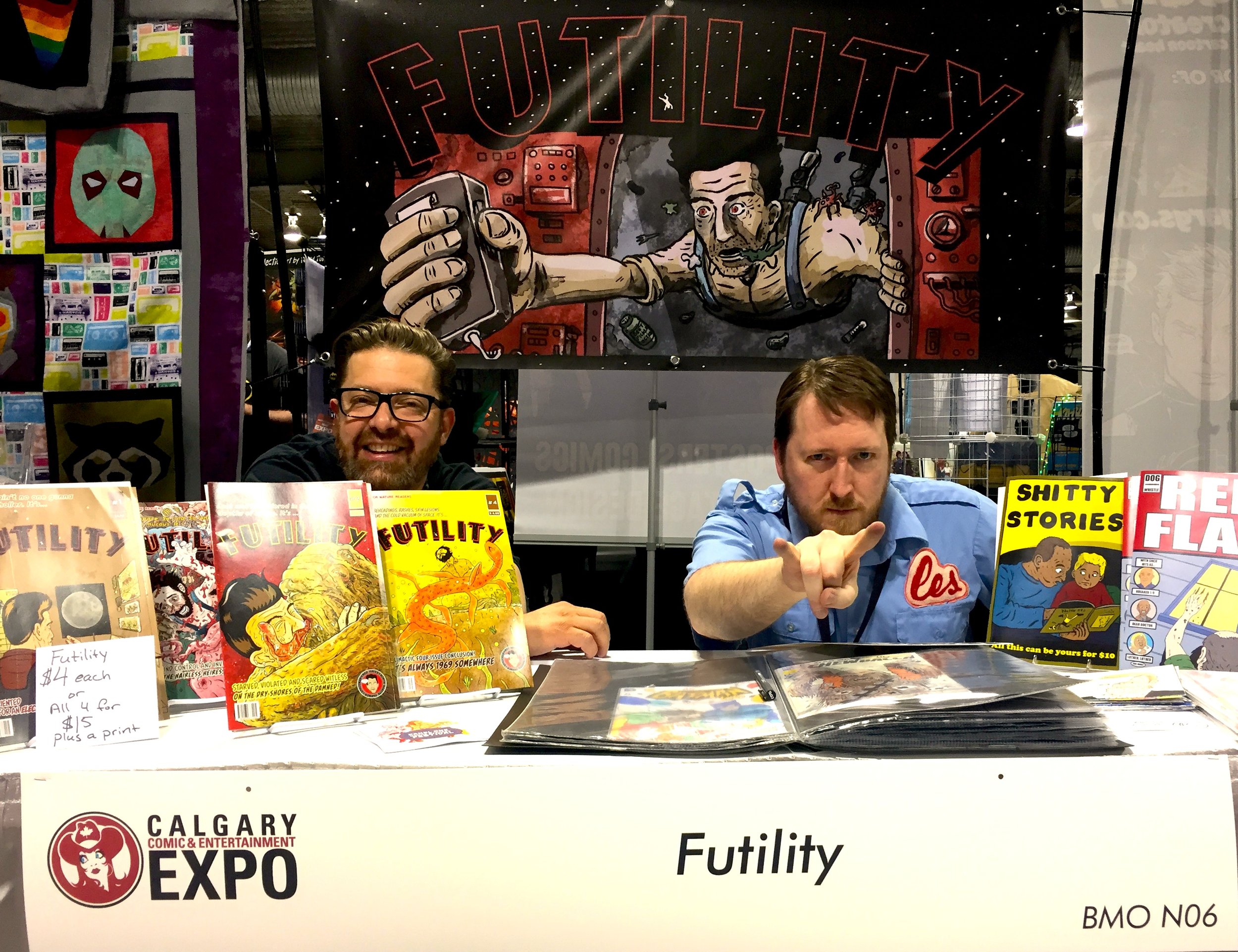 FUTILITY Comic: Rock Overwater & Cam Hayden - Booth N06 (Photo credit: Chris Doucher/GeekNerdNet.com)
