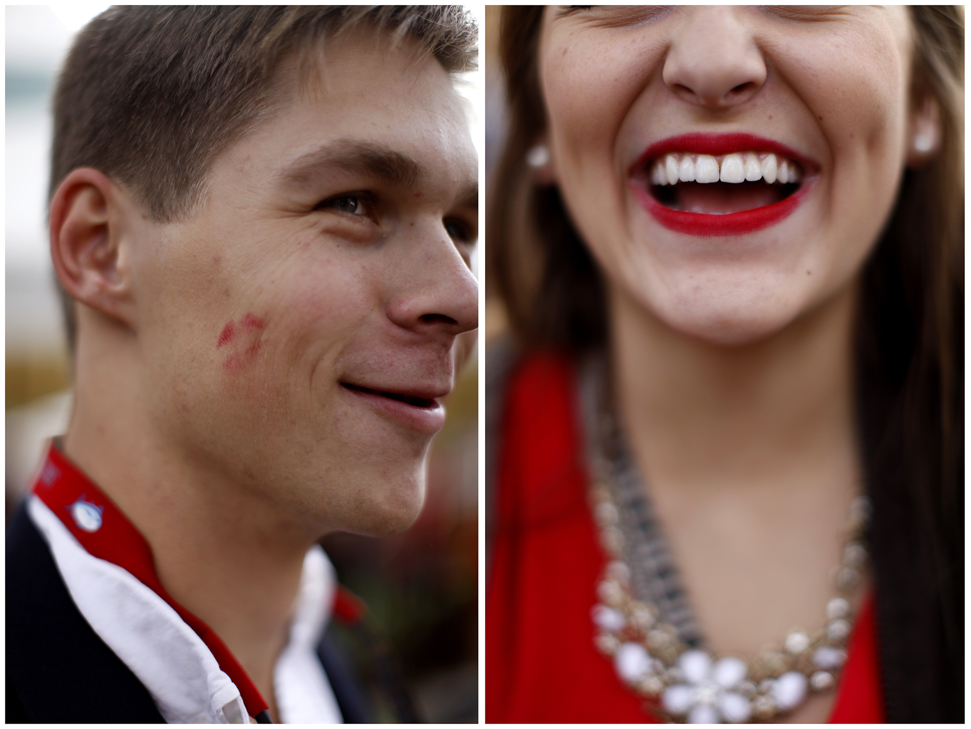  Left: Parker Kuhn, a Lexington junior and Fiji fraternity member, poses for a portrait during Homecoming tailgating on Saturday, Nov. 8, 2014. Right: Rose Damron, a Lexington sophomore, poses for a portrait during Homecoming tailgating on Saturday, 