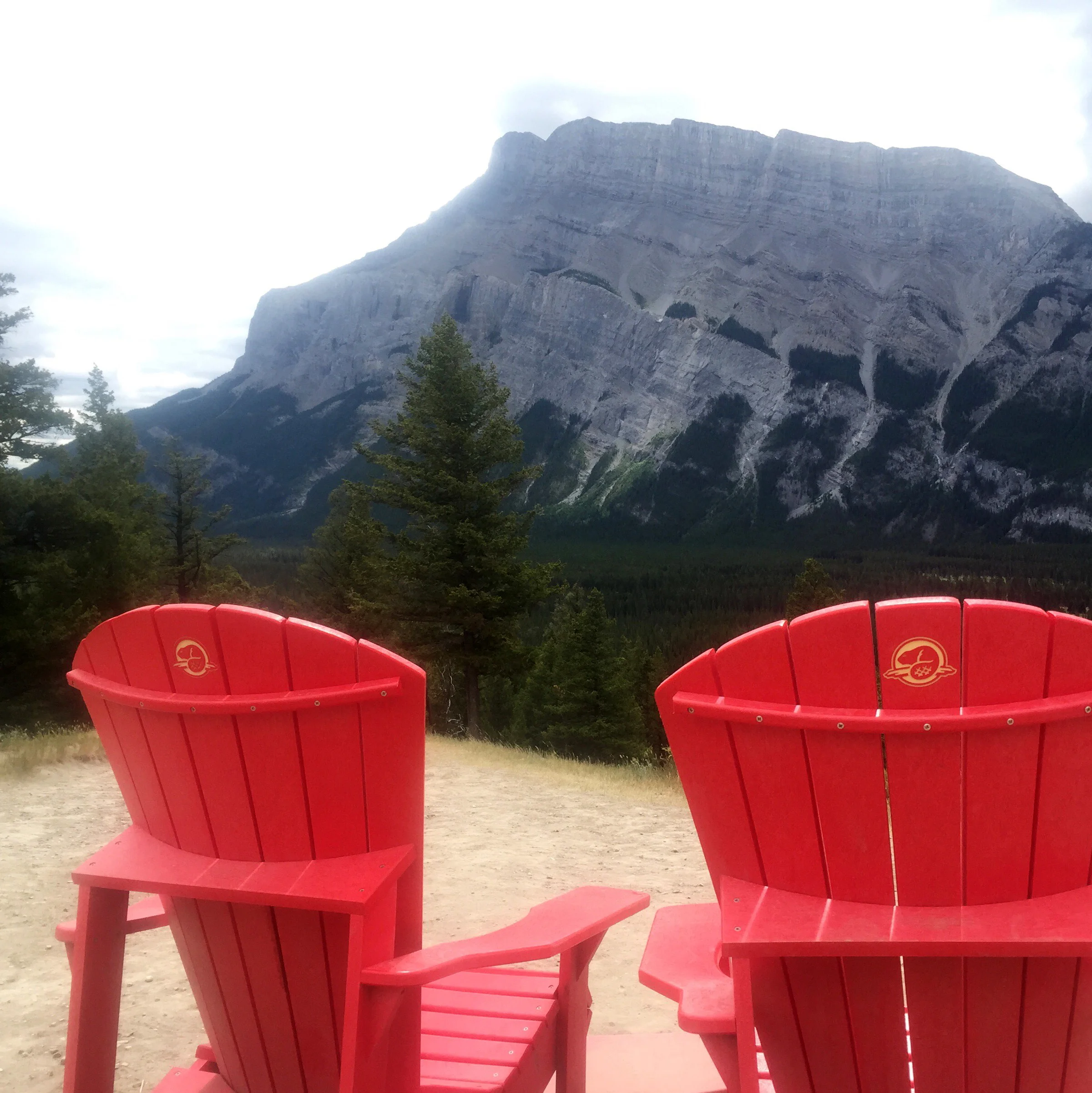 Parks Canada chairs overlooking Mount Rundle #sharethechair
