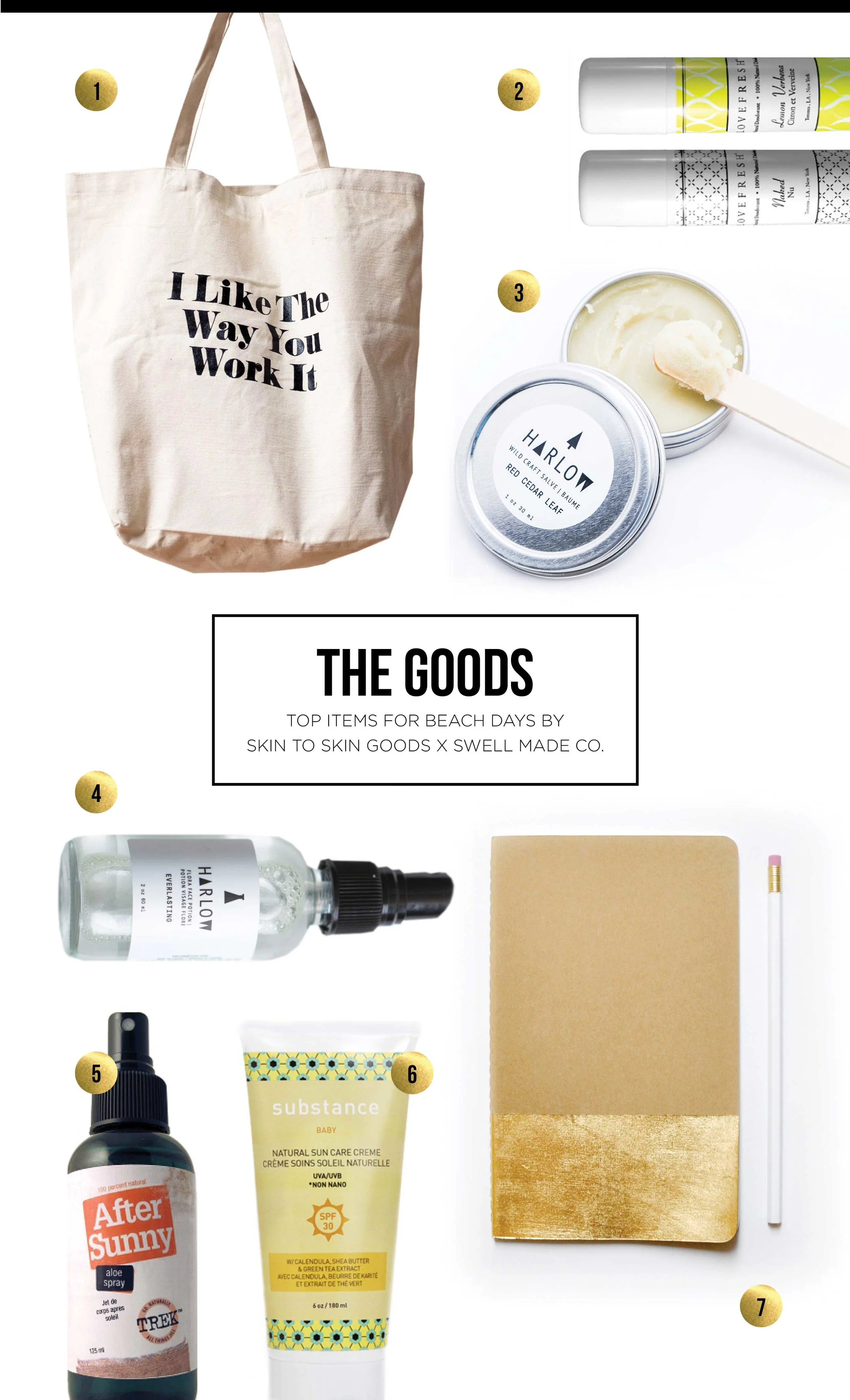 LOVE IT - Top items for beach days by Skin to Skin Goods and Swell Made Co.