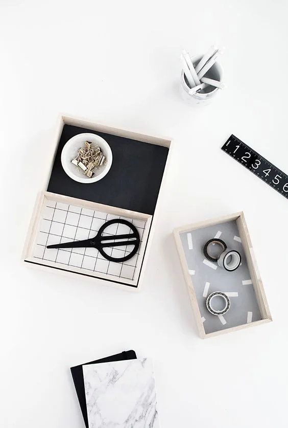 DIY Grid Wood Desk Oraginizers by Homey Oh My