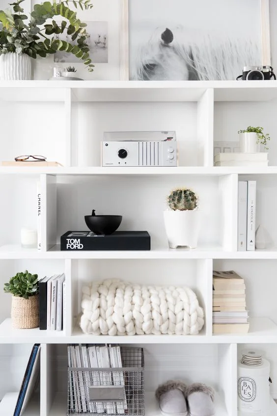 Shelf Styling in a Neutral Condo Tour