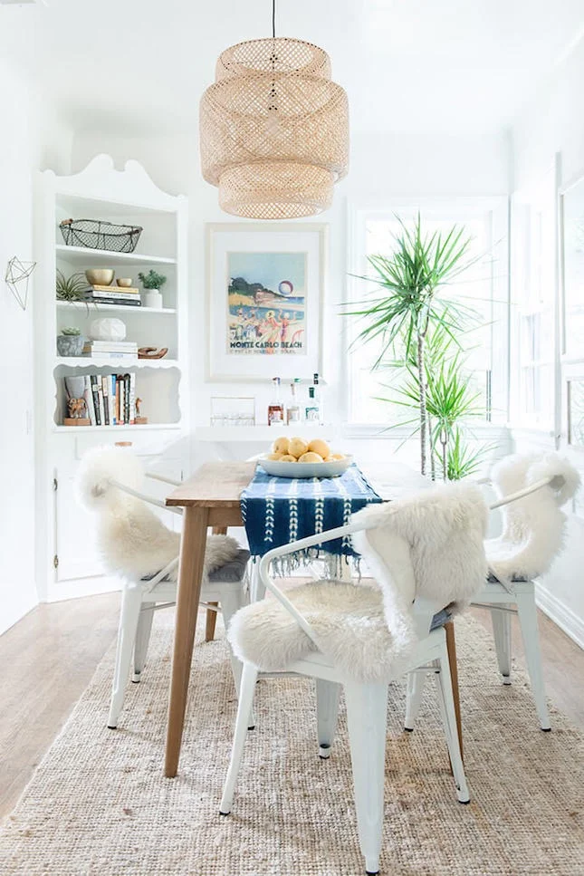  13 rooms that work the the bohemian rattan trend by Brit + Co. 