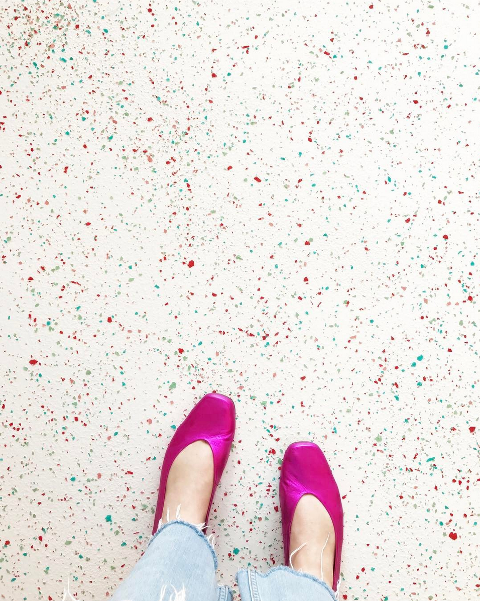 Terrazzo Floor at Cafe Cancan. Interior Design by Tiffany Pratt.