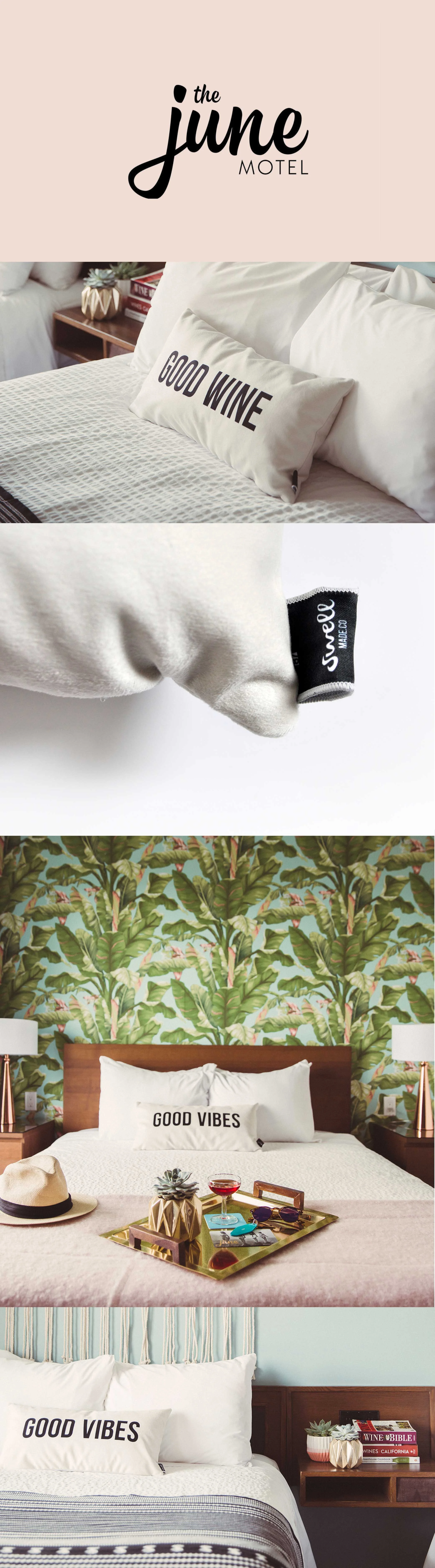 The June Motel | Collaborative pillows created by Swell Made Co + The June Motel. Photos by Lauren Miller Photography.