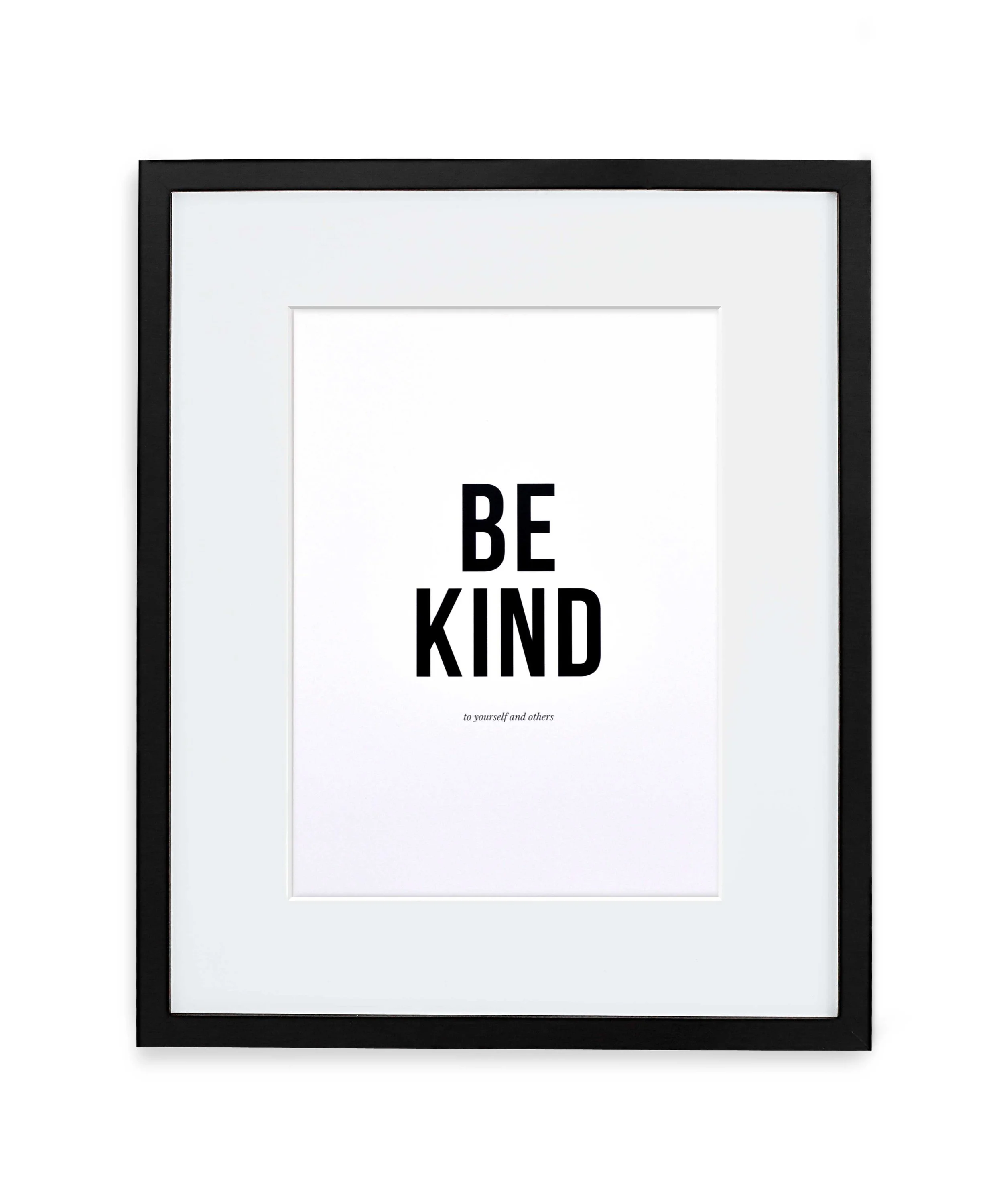 Be kind art print in black frame. By Swell Made Co.