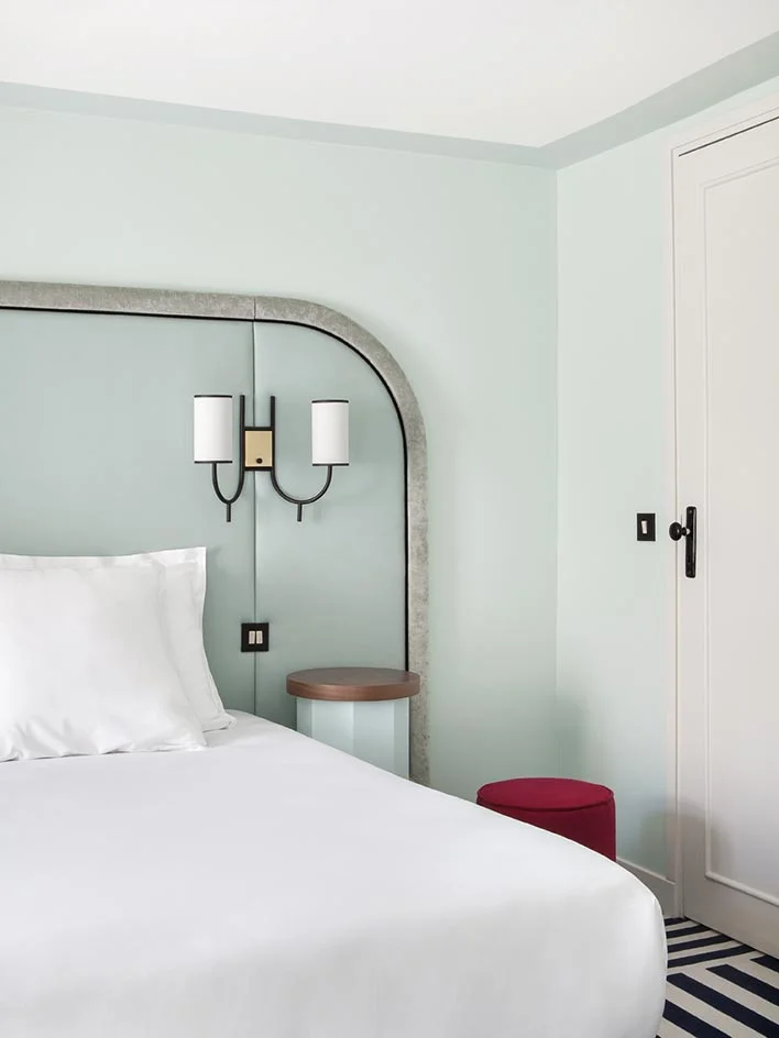 Mint details at Hotel Bienvenue in Paris via Wallpaper.
