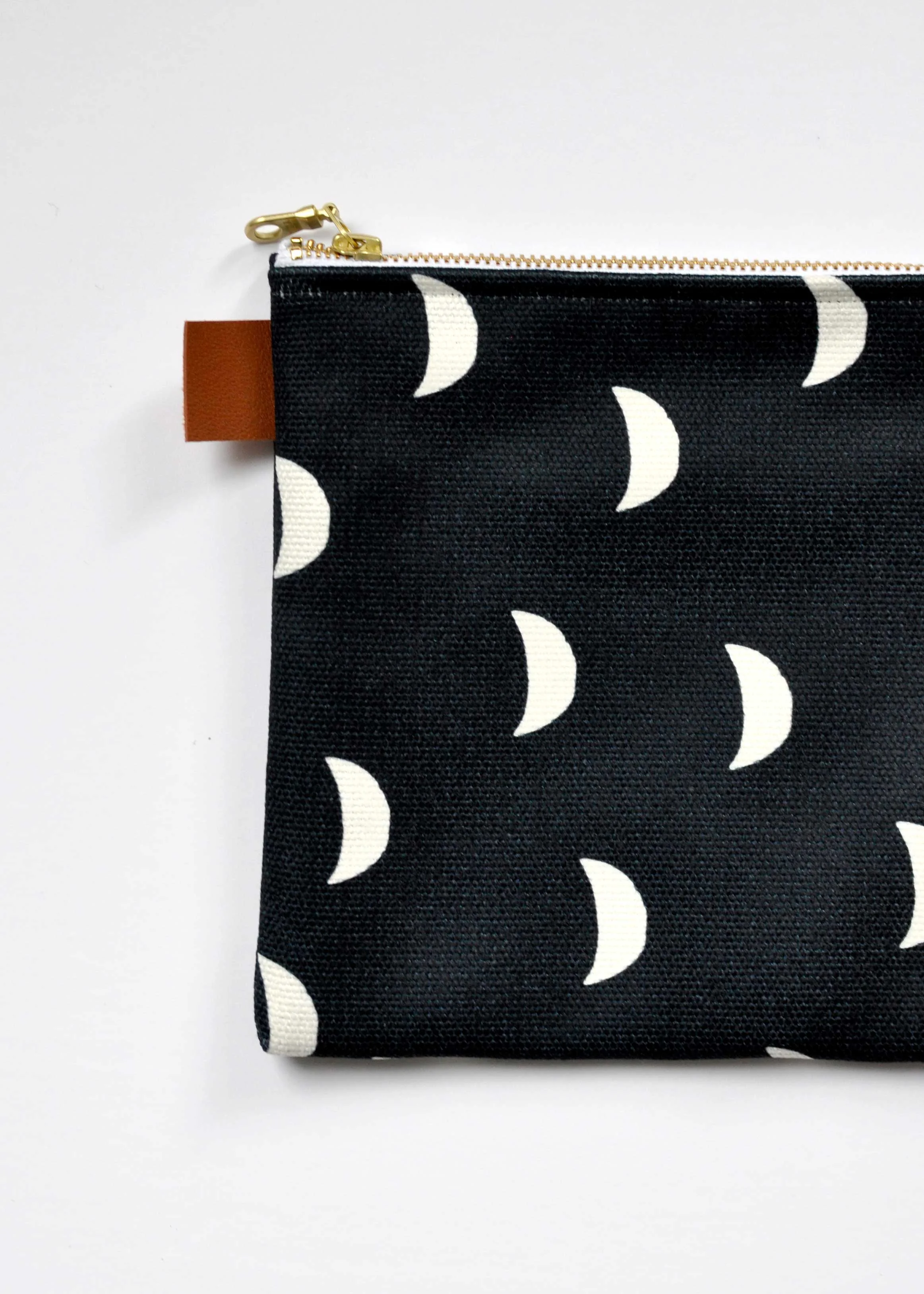 Moons denim lined canvas carry all. By Swell Made Co.