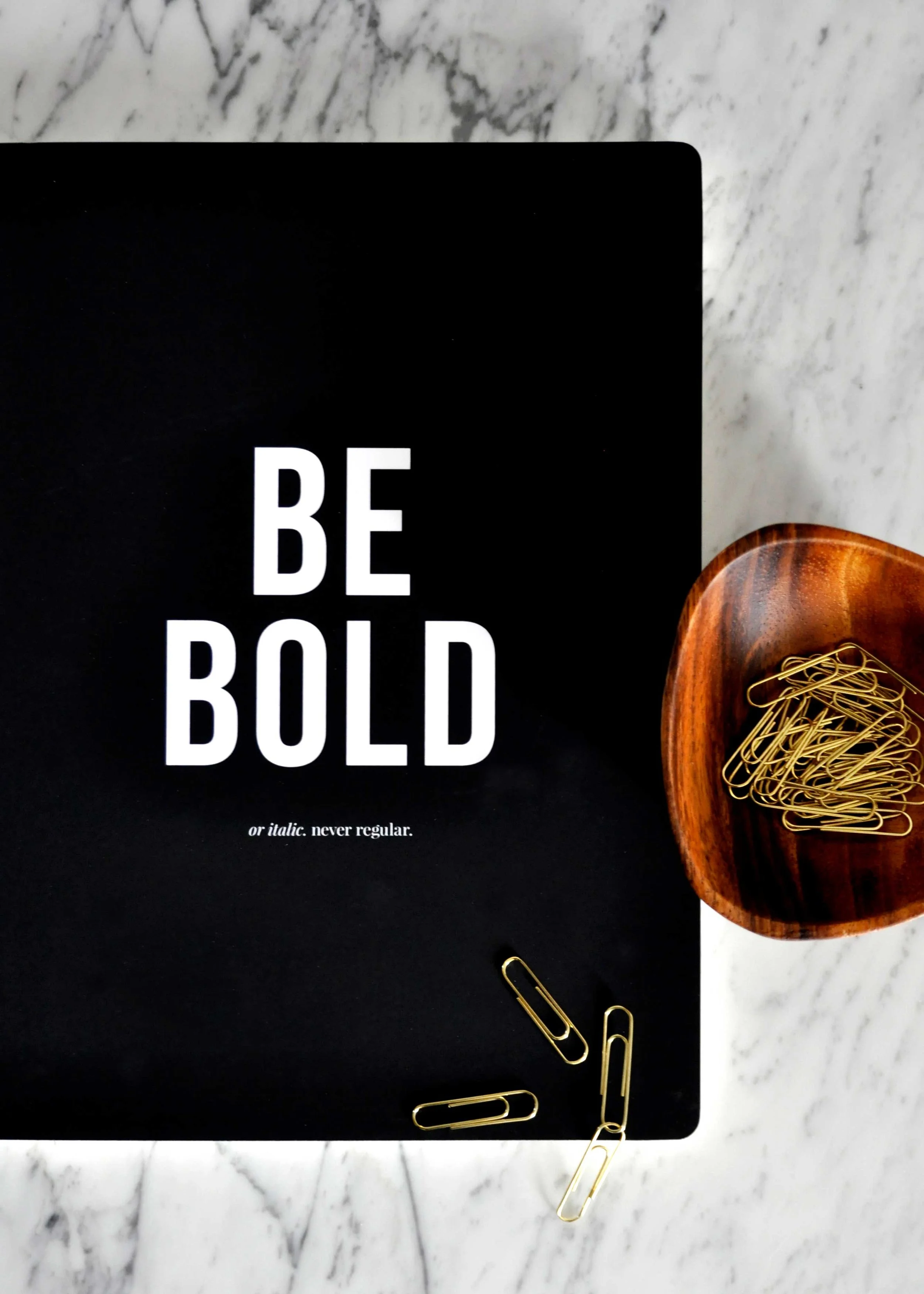 Be Bold Journal. 48 dot grid pages ready to be filled with bold ideas. By Swell Made Co.