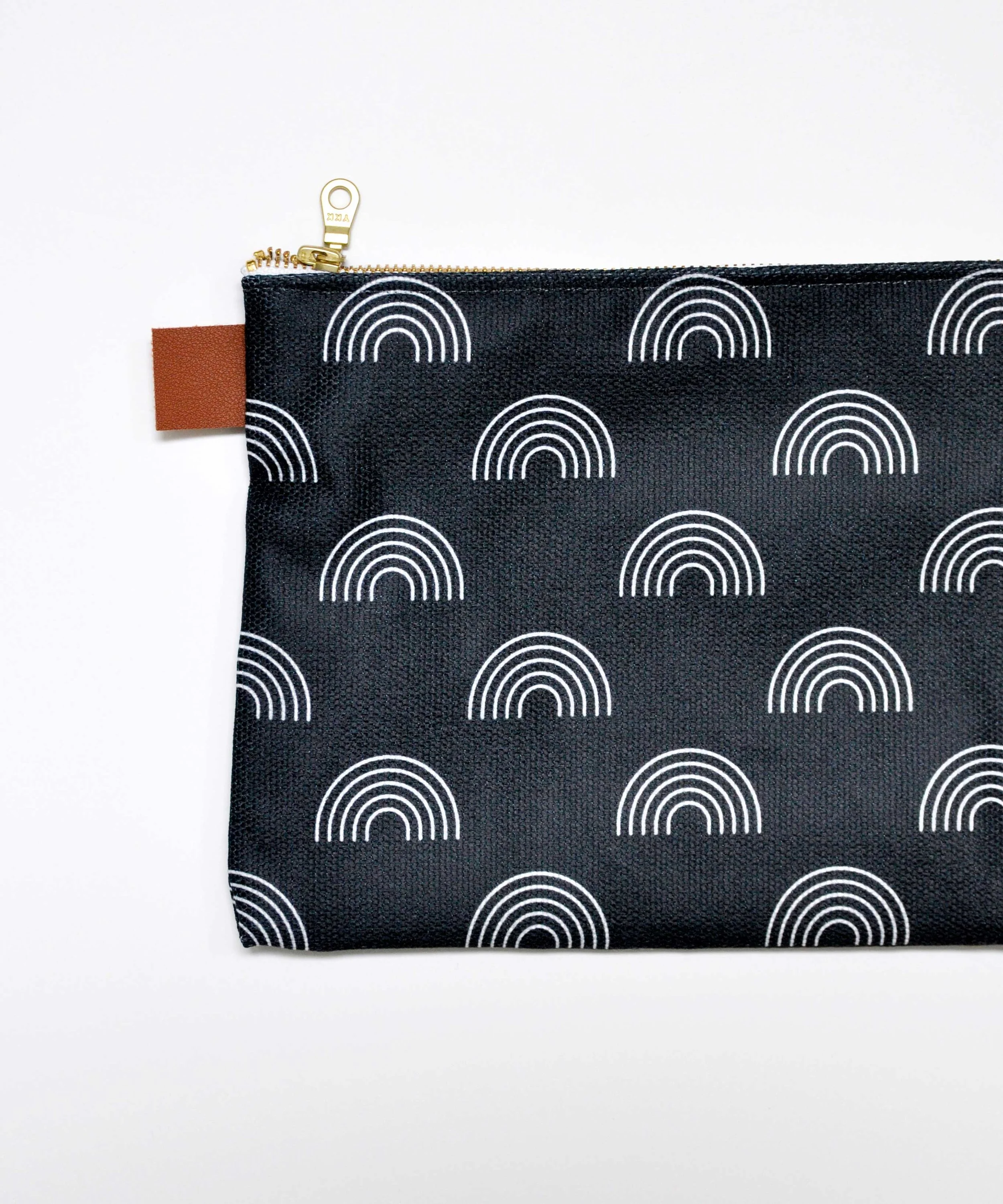 Rainbow curves canvas pouch. Designed by Swell Made Co. Made in Canada.