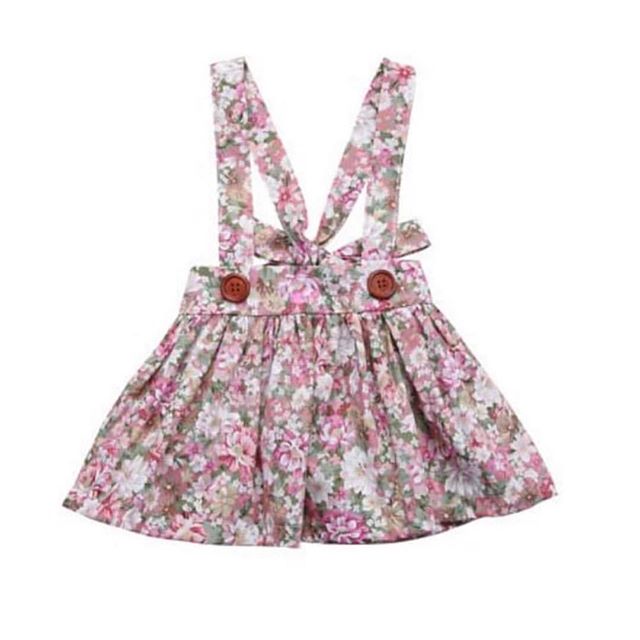 NEW FOR SPRING! 🌷Adjustable floral overall skirts! 🌿 Available in sizes 6M-4T in color's Rosily, Peony and Posie, $15! 🌸 Use code: SPRINGBREAK for free shipping!