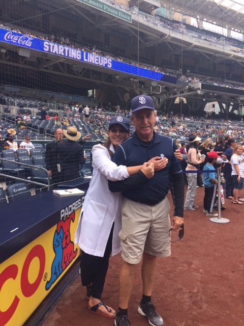 Dr. Mona Mofid with the Padres on SunSafety Day