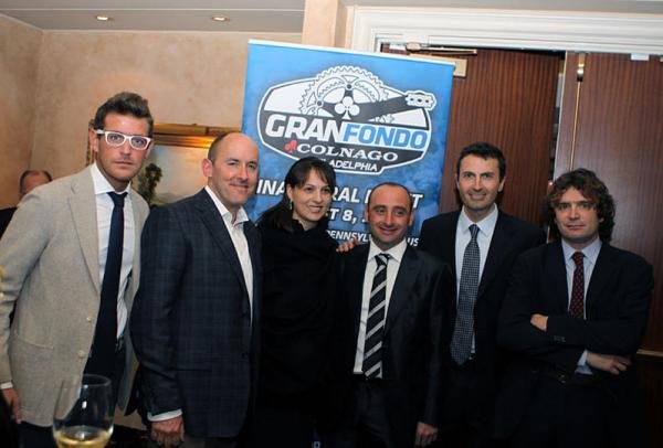 Dr. Mona Mofid with Gran Fondo Colnago, Alessandro Colnago, Rob Klinsmith, World Champion Paola Bettini, & President of Briko Carlo Boroli representing the american melanoma foundation (Link to Article)