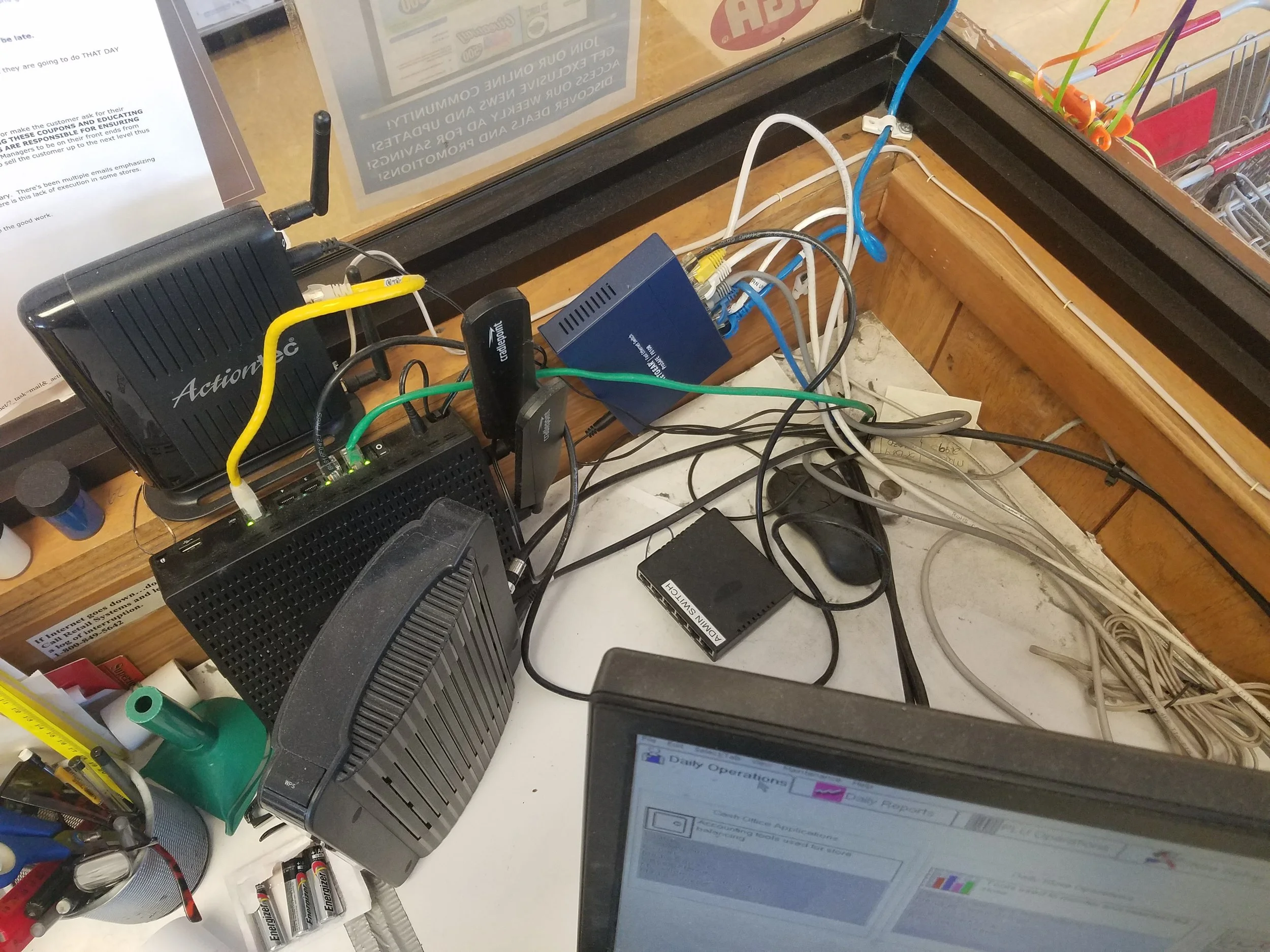 Trashed Network Router Network clean up: Before and After. — Retail Systems Inc