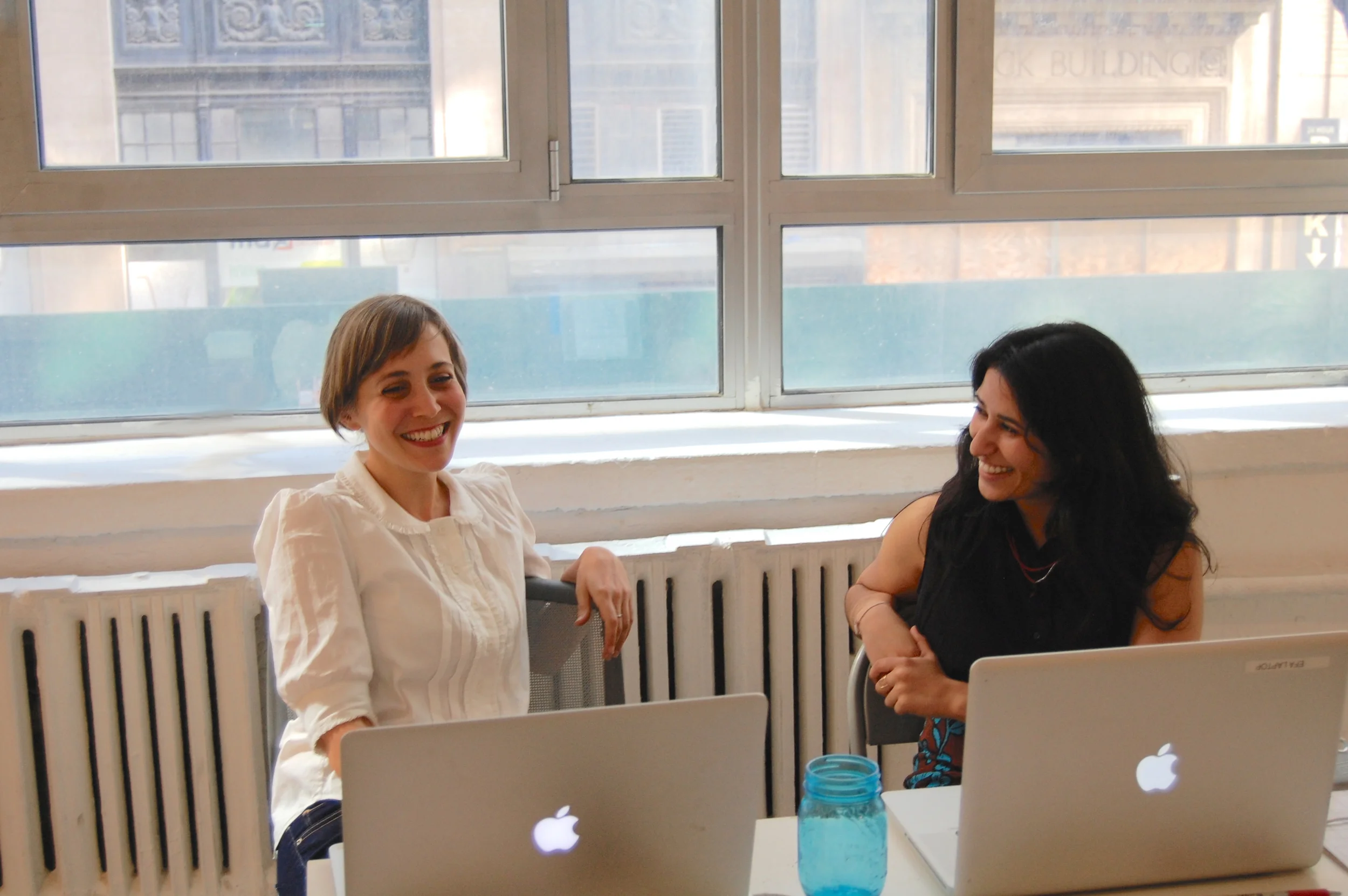 Michelle Levy (left), Director of the EFA Project Space and Meghana Karnik (right), Program Manager of the EFA Project Space.