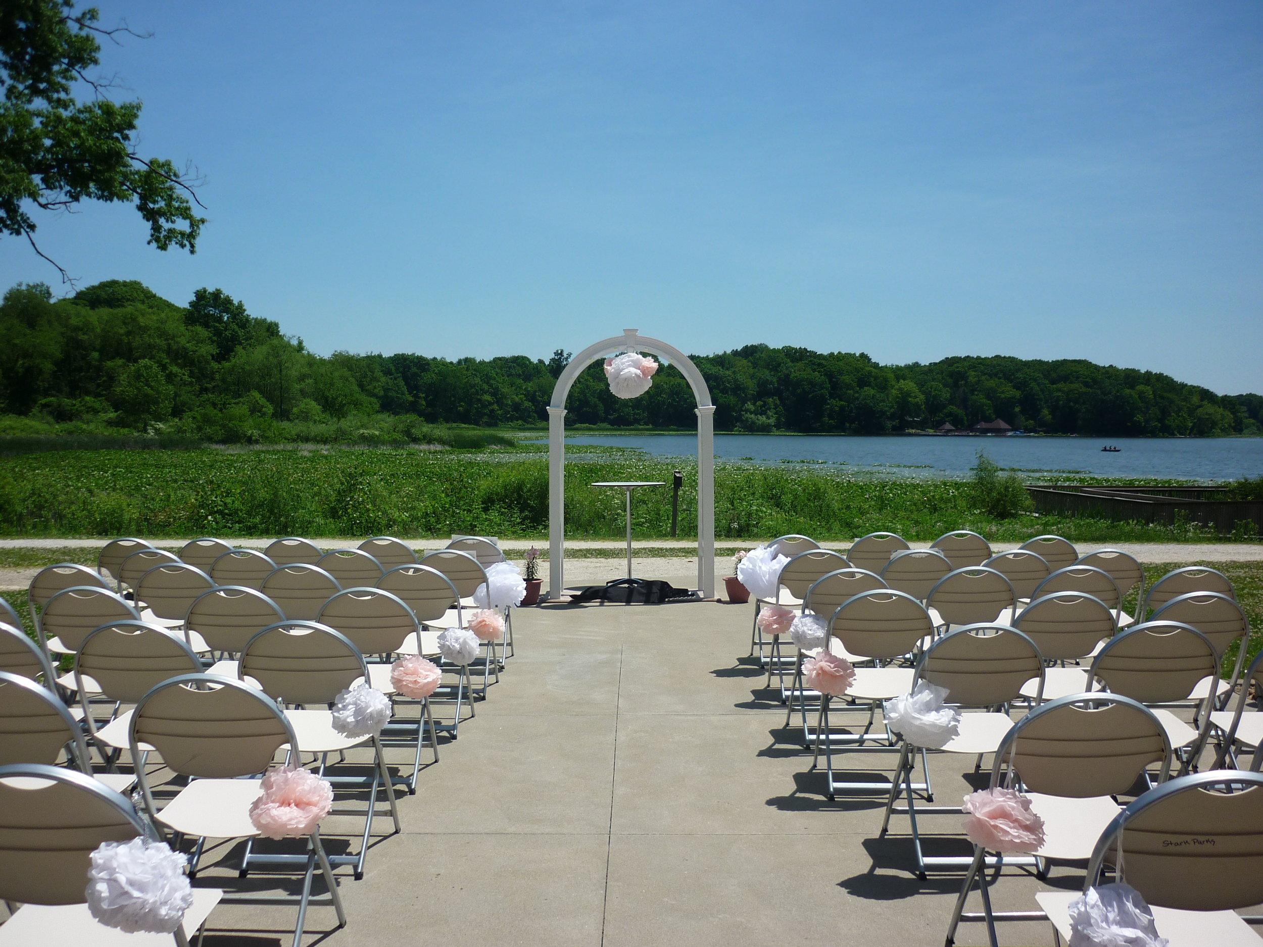 Lakeside Wedding Ceremony Setup